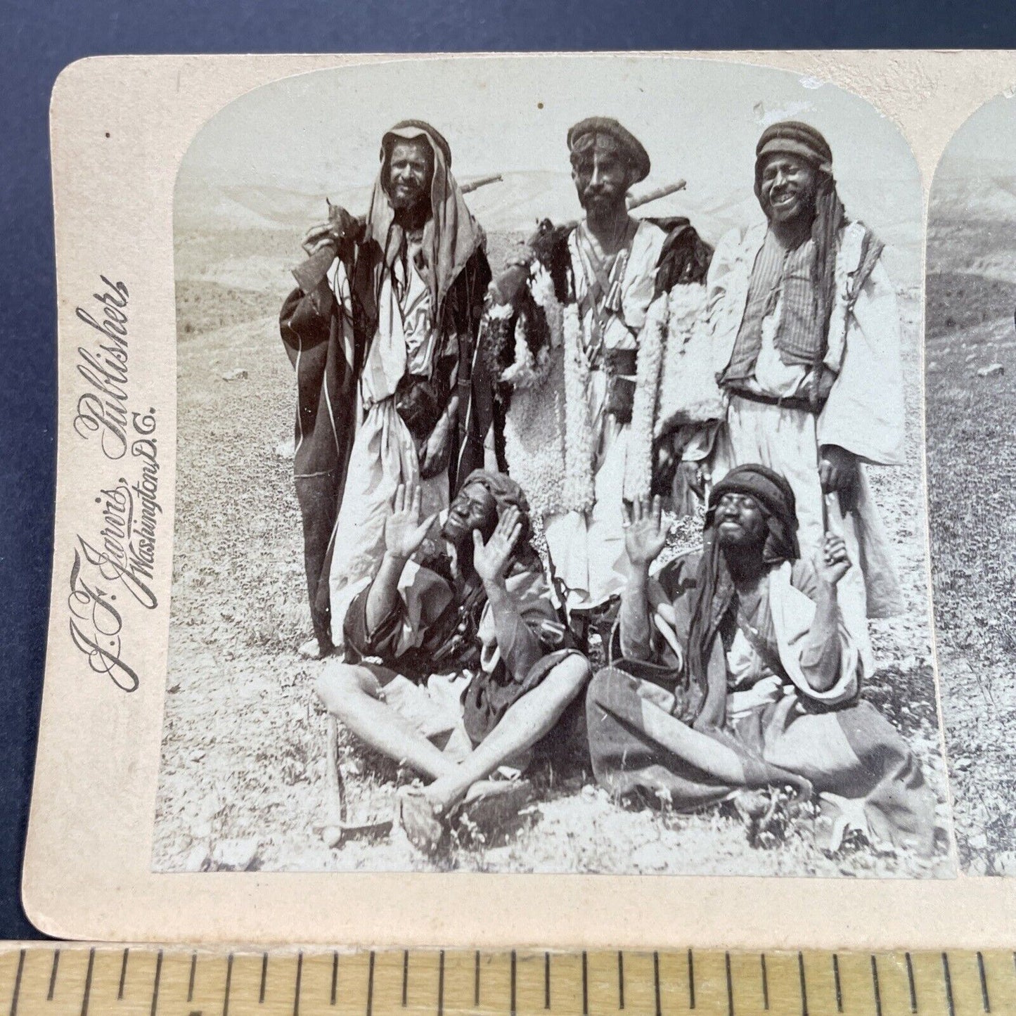 Antique 1890s Afghanistan Tribesman Surrender Stereoview Photo Card P3859