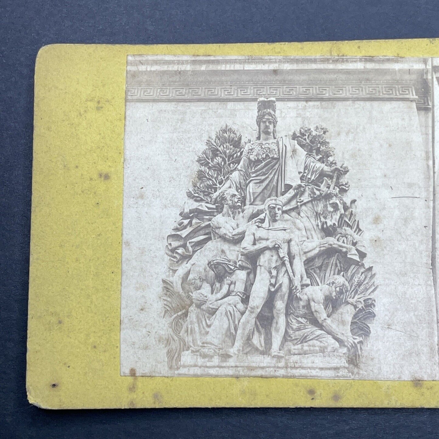 Antique 1860s Statue Etoile Arc De Triomphe Paris Stereoview Photo Card P1152