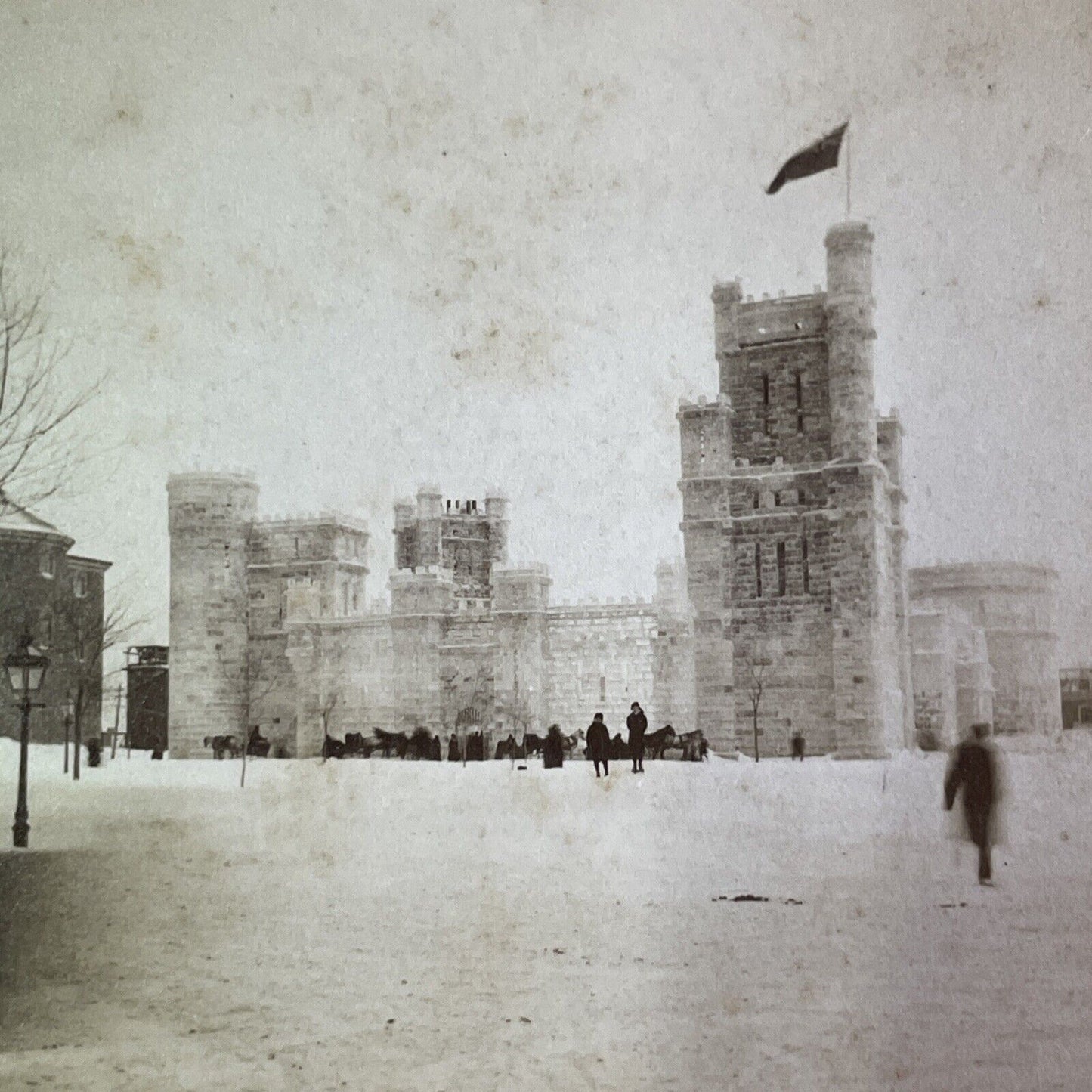 Ice Castle Montreal Winter Carnival Stereoview J.G. Parks Antique c1887 Y2531