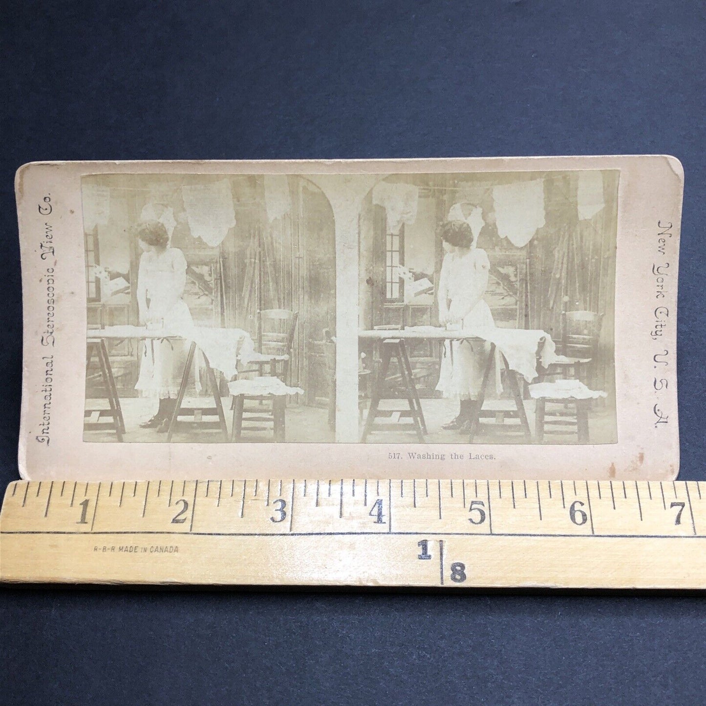 Antique 1894 Women Washing Lingerie In Seductive Stereoview Photo Card P1969