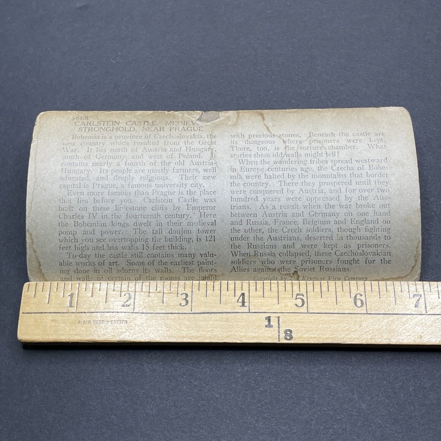 Antique 1919 Prague Czech Republic Czechoslovakia Stereoview Photo Card P2056
