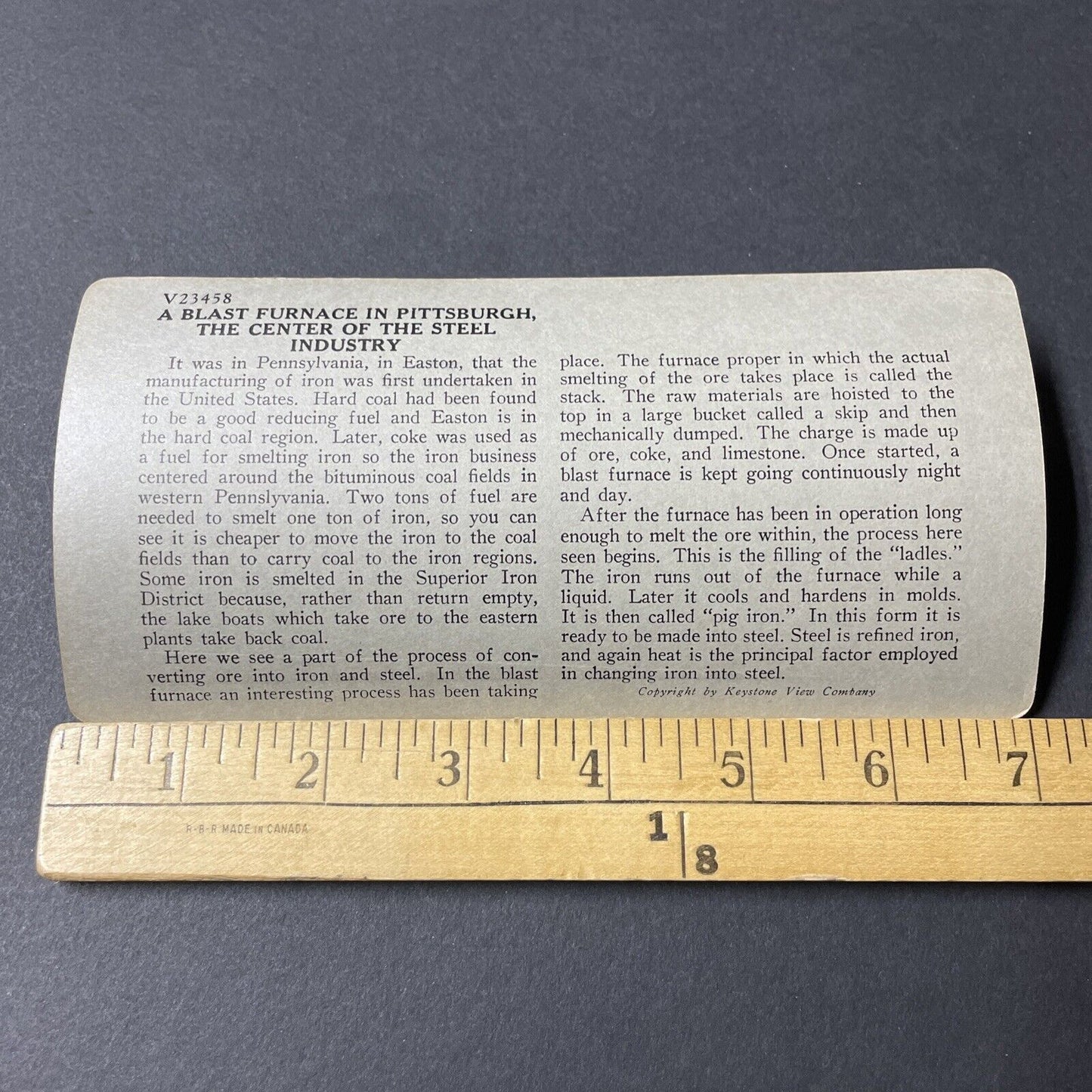 Antique 1910s Steel Blast Furnaces Pittsburgh PA Stereoview Photo Card V2610