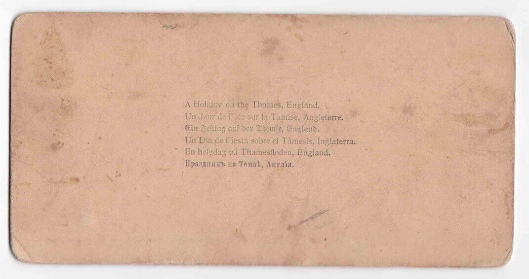 Antique 1896 Victorian Holiday On The Thames River London England Photo Card P38