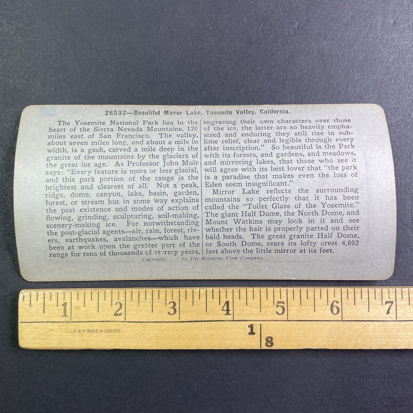 Mirror Lake Yosemite Park California Stereoview Antique c1910s Y1185