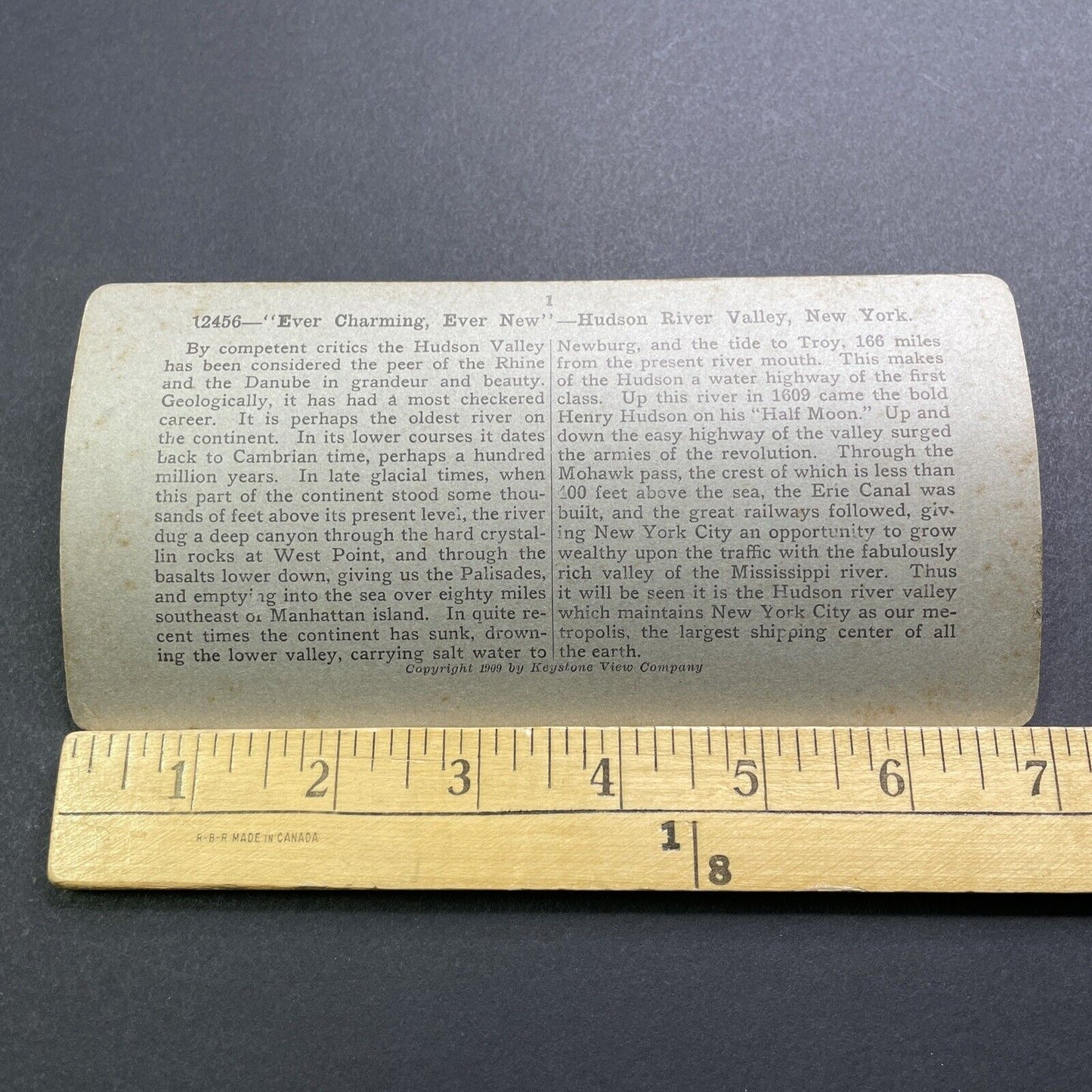 Antique 1909 Daredevil On Cliff Edge Hudson Valley NY Stereoview Photo Card 2892