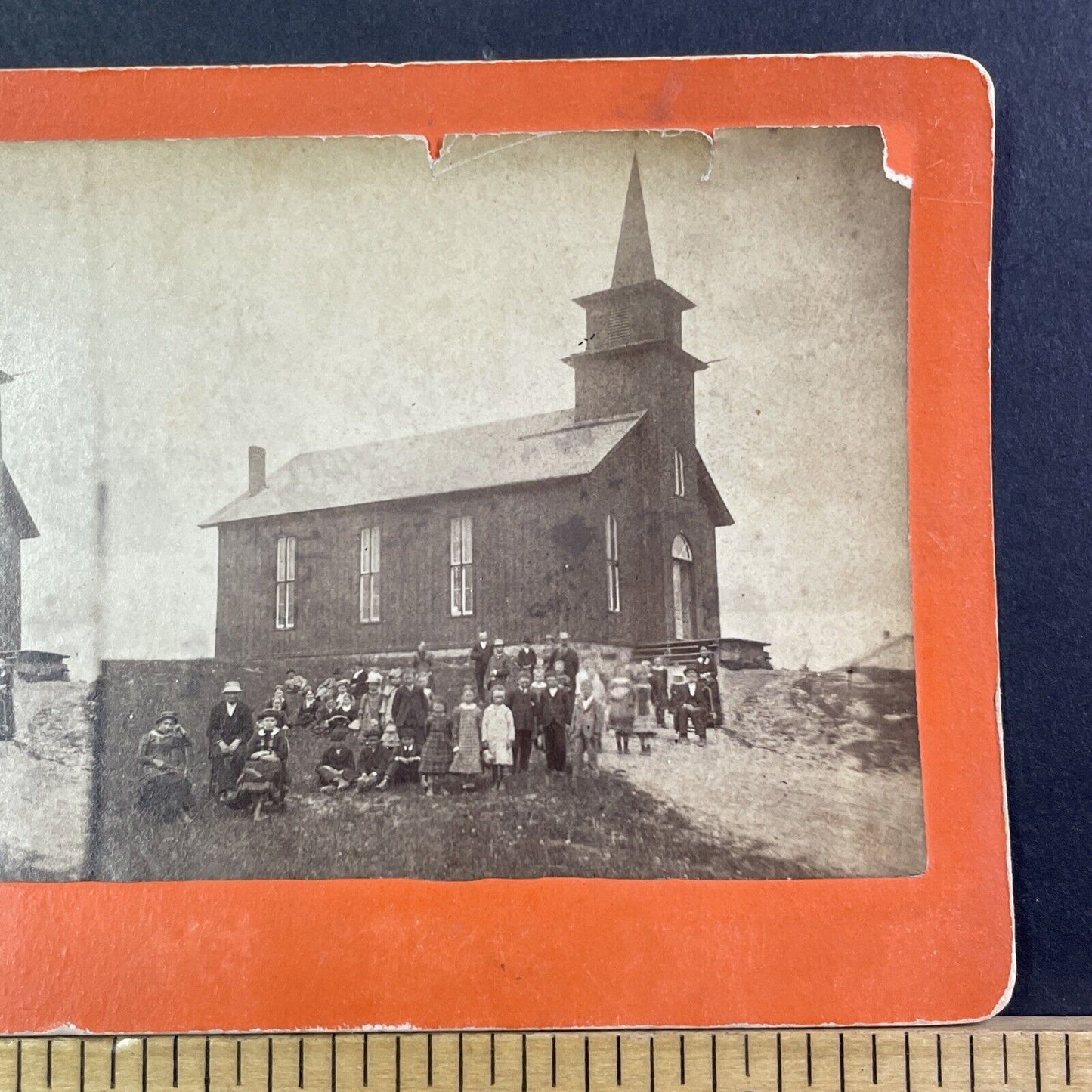 Metis Prairie Catholics Manitoba Canada Stereoview Photo Antique c1870s X1316