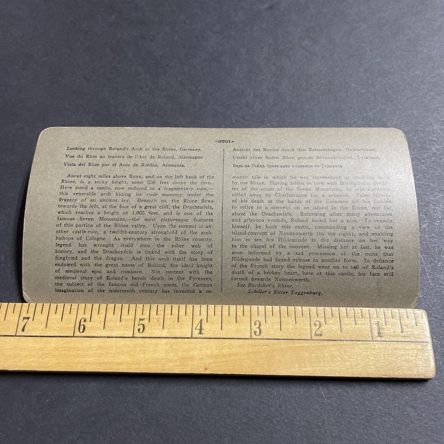 Antique 1902 Rolands Arch Drachenels Germany Stereoview Photo Card P5031