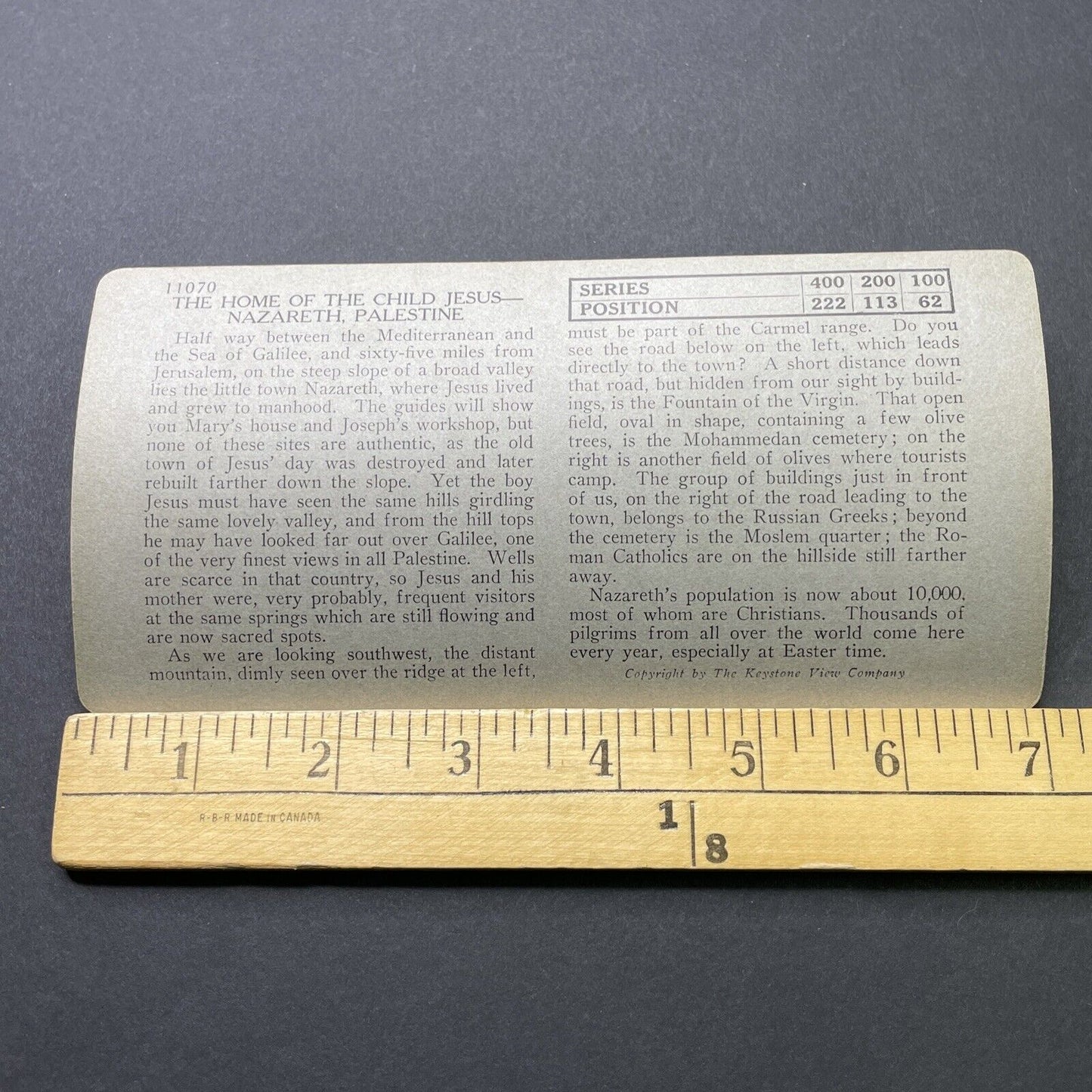 Antique 1918 City Of Nazareth Israel Palestine Stereoview Photo Card P2742