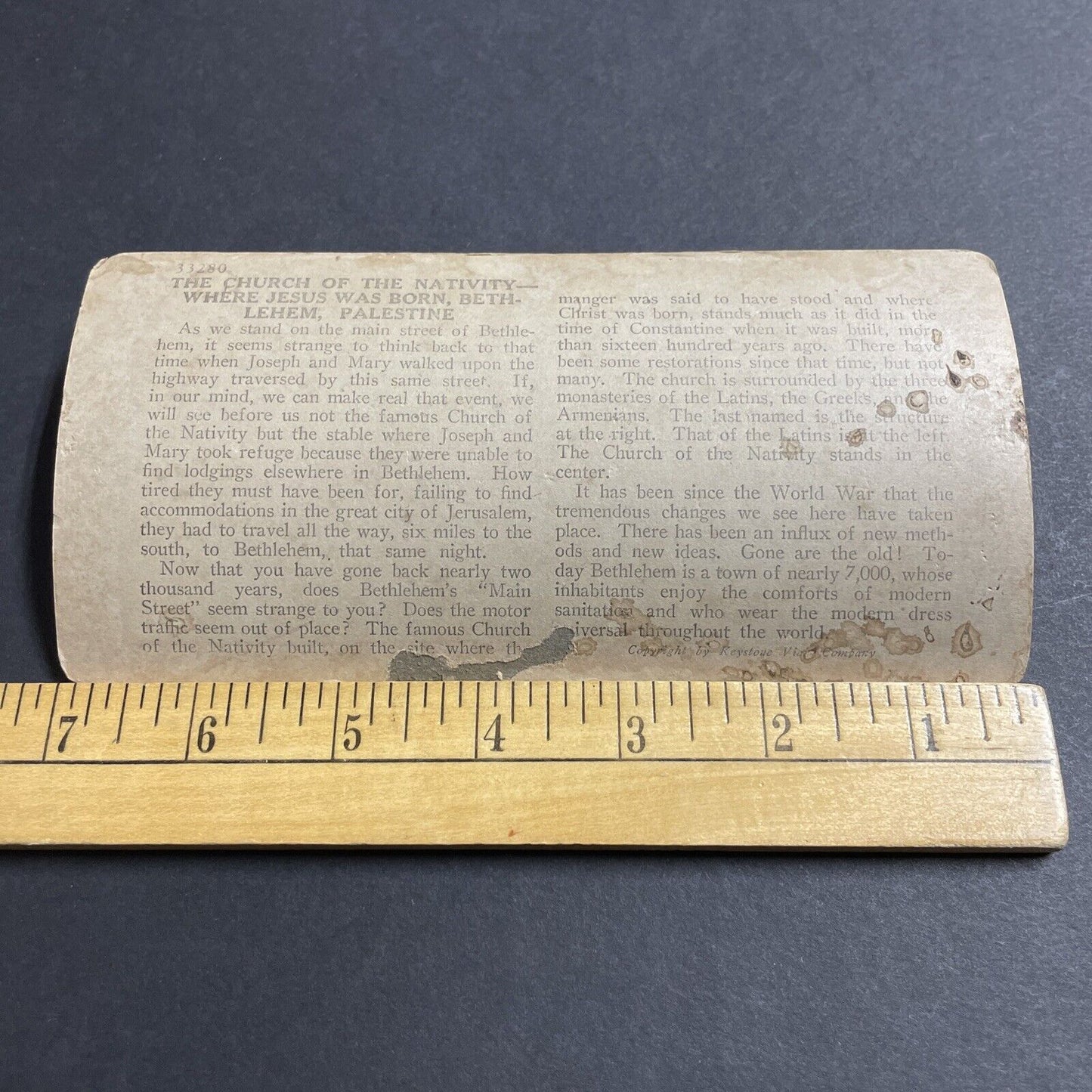 Antique 1940s Bethlehem Street View And Cars Stereoview Photo Card P4981