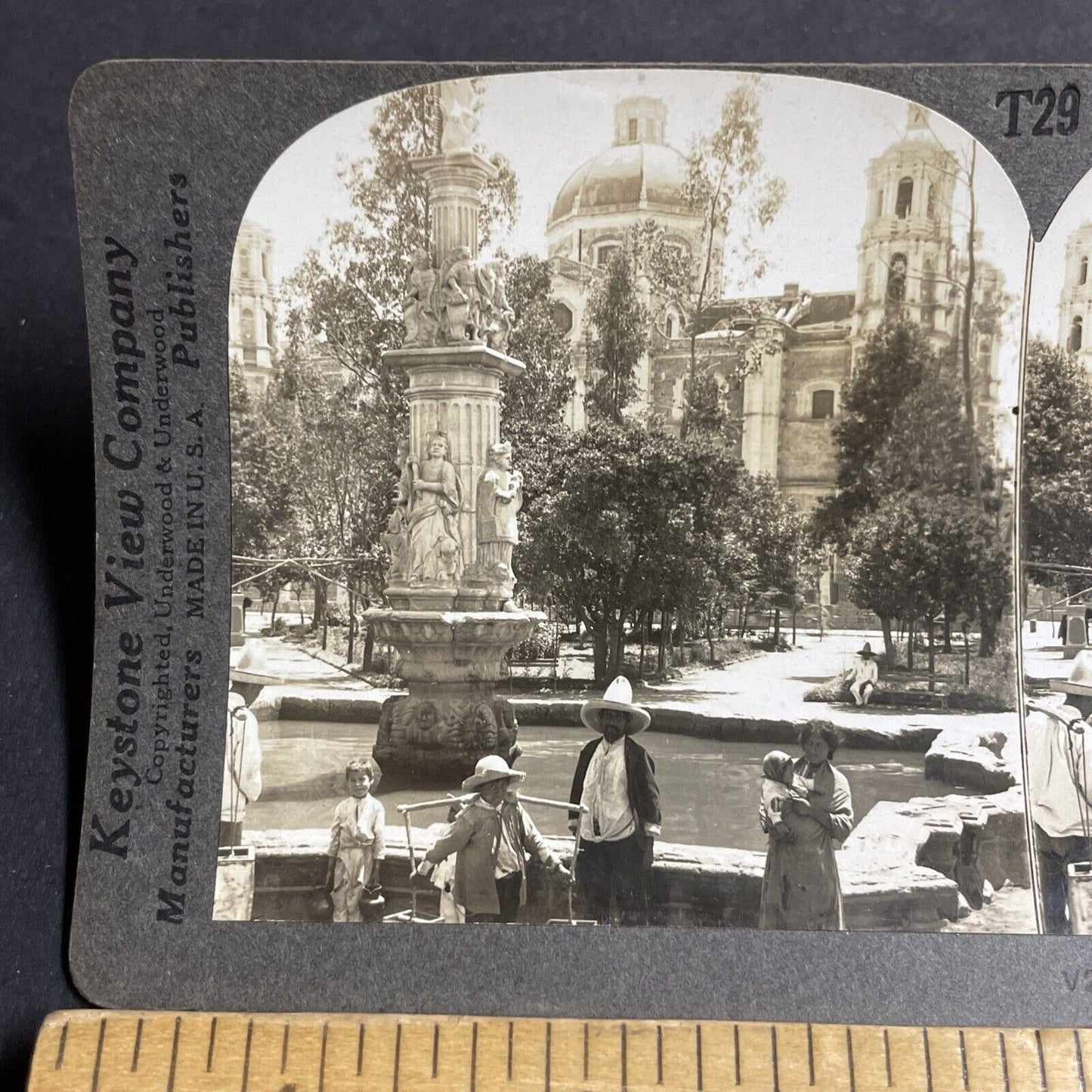 Antique 1910s Mexican Banditos Mexico City Stereoview Photo Card P4413