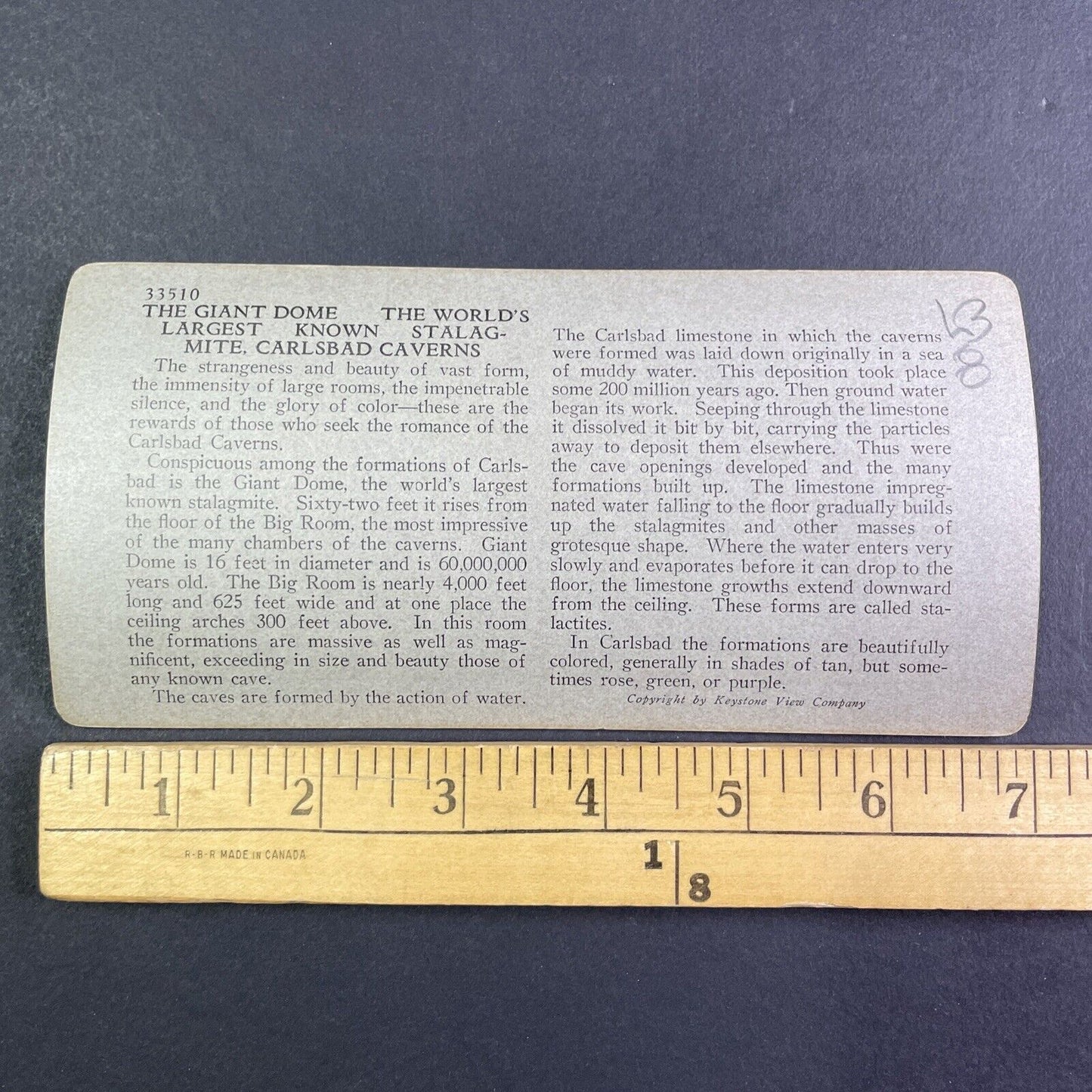 Exploring Carlsbad Caverns Stereoview New Mexico Antique c1920s Y1147