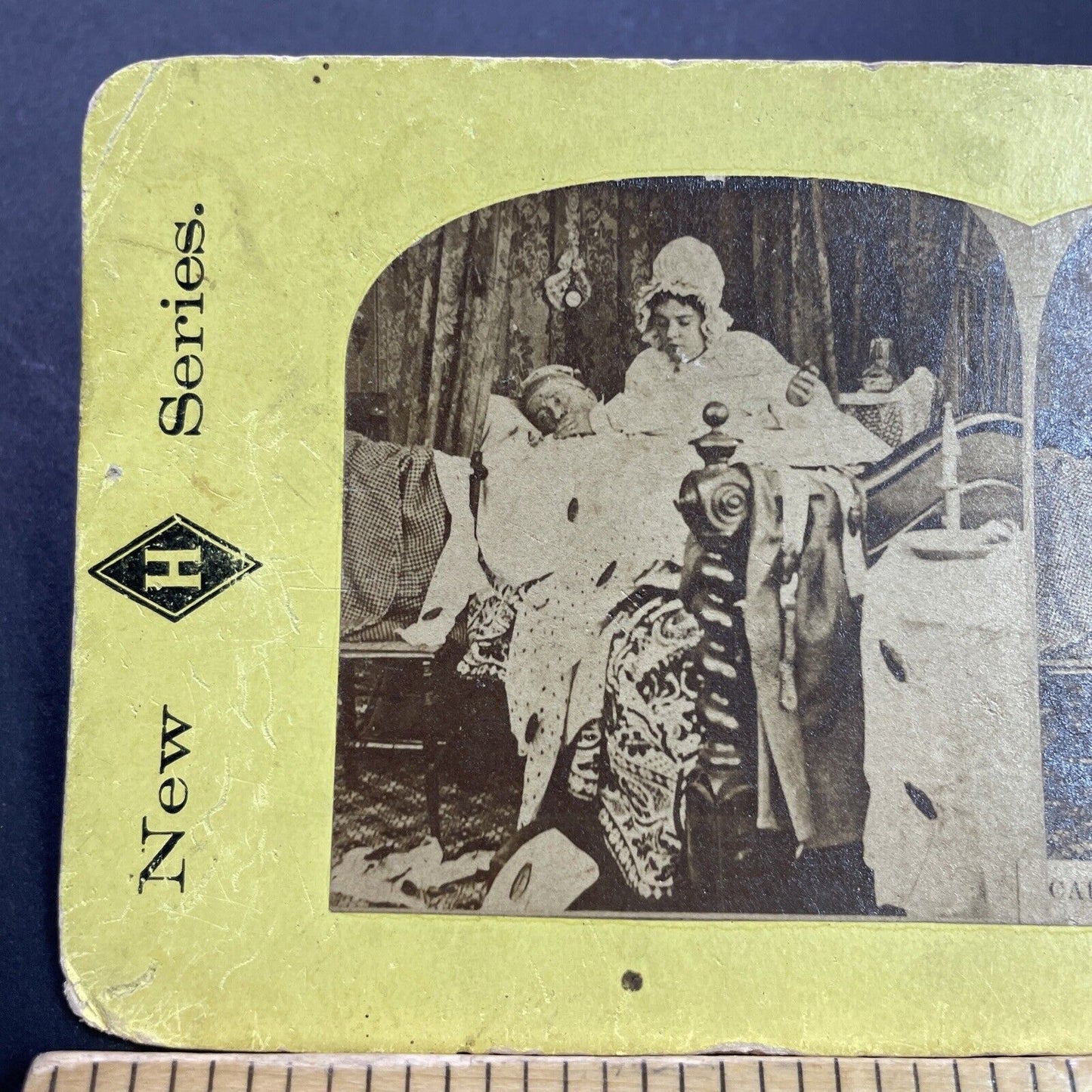 Antique 1870s House & Bed Infested With Cockroaches Stereoview Photo Card P3483