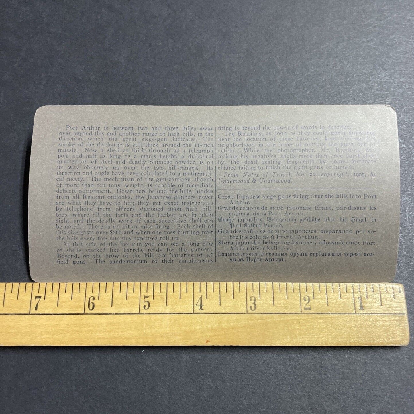 Antique 1905 Japan Heavy Artillery Canon Fire Stereoview Photo Card P5600