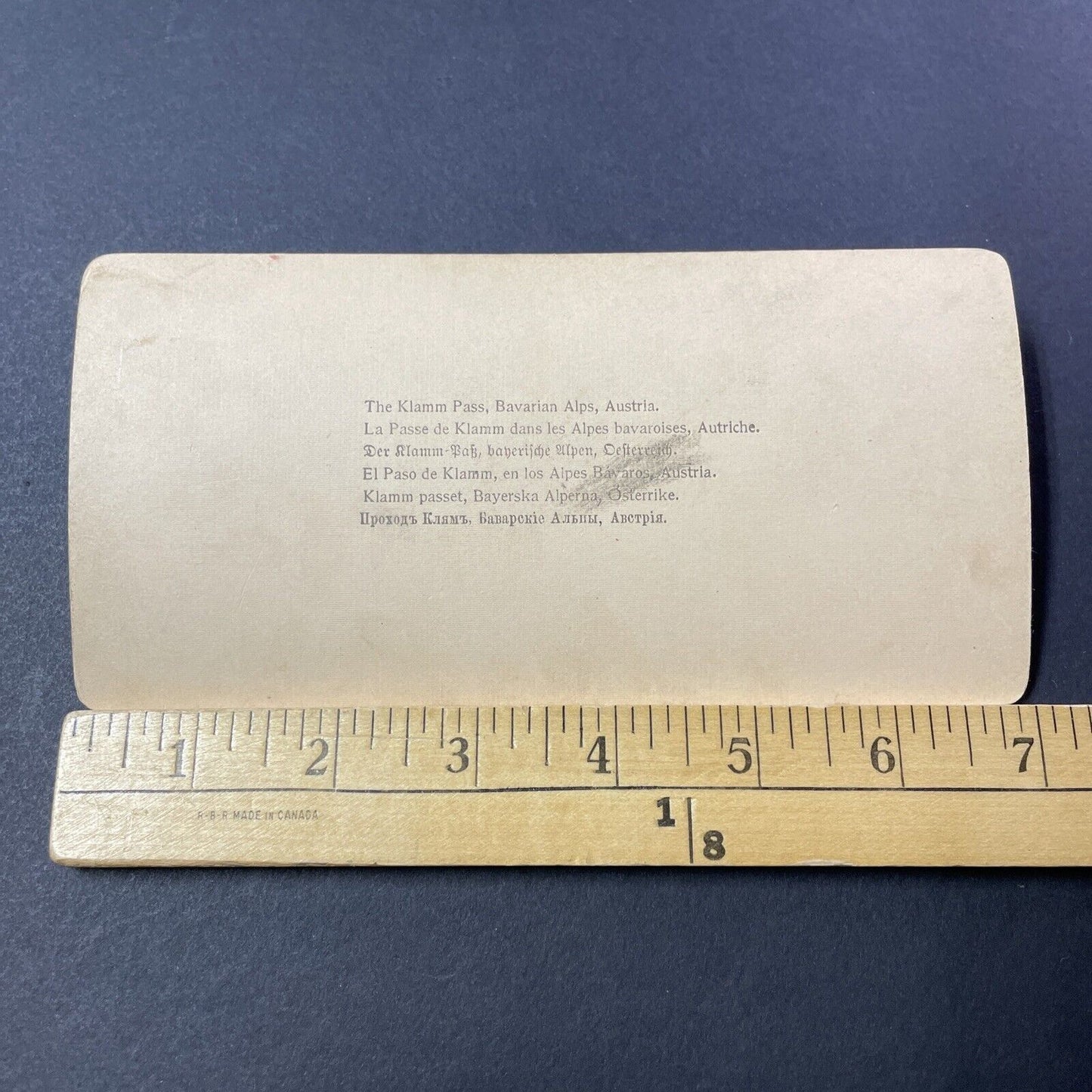 Antique 1898 Klamm Pass Bavaria Germany Stereoview Photo Card V3214