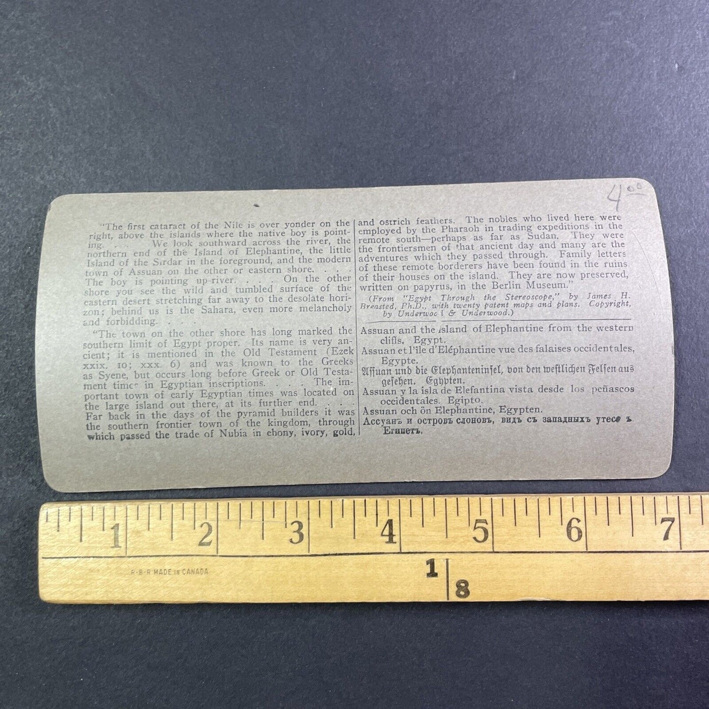 Island of Elephantine Egypt Stereoview James H. Breasted Antique c1905 Y957