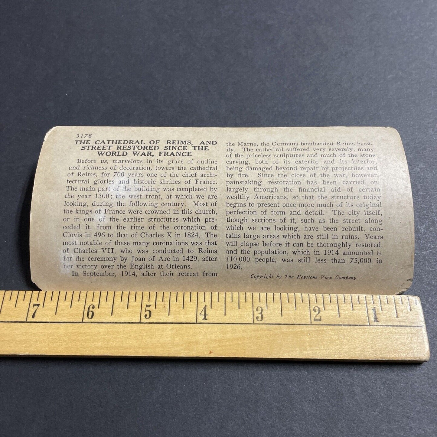 Antique 1920s The Cathedral In Reims France Stereoview Photo Card P4990