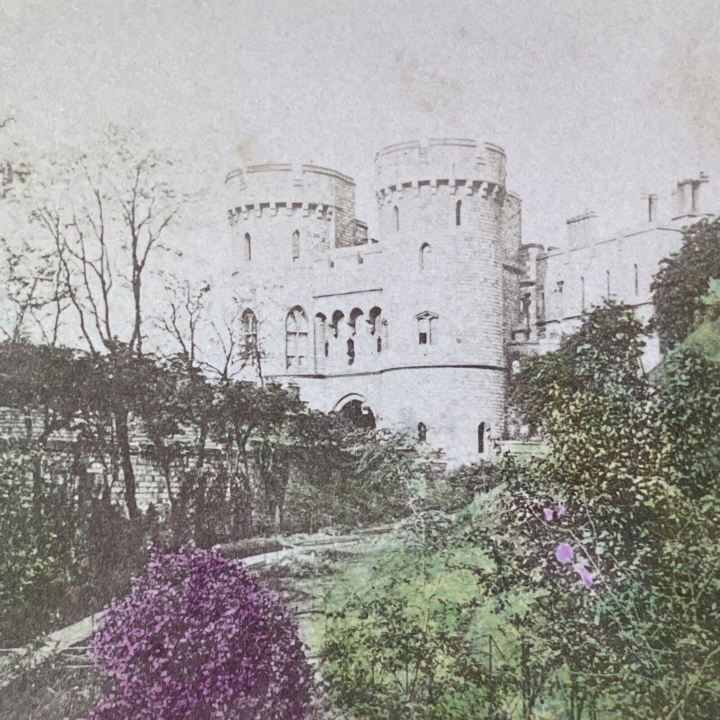 Round Tower Windsor Castle England UK Stereoview Antique c1870 X3560
