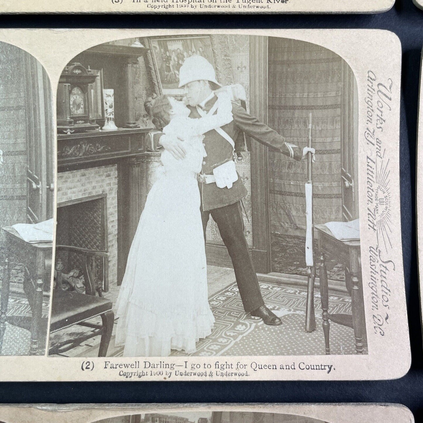 Lot of 6 Husband Goes to War Series #1-6 Stereoview Underwood c1900 Y1710