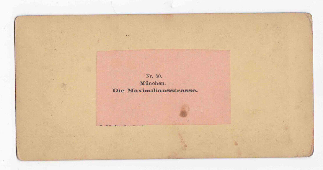 Antique 1870s Completed Maximilianstrasse Munich Germany Built Stereo Card P254