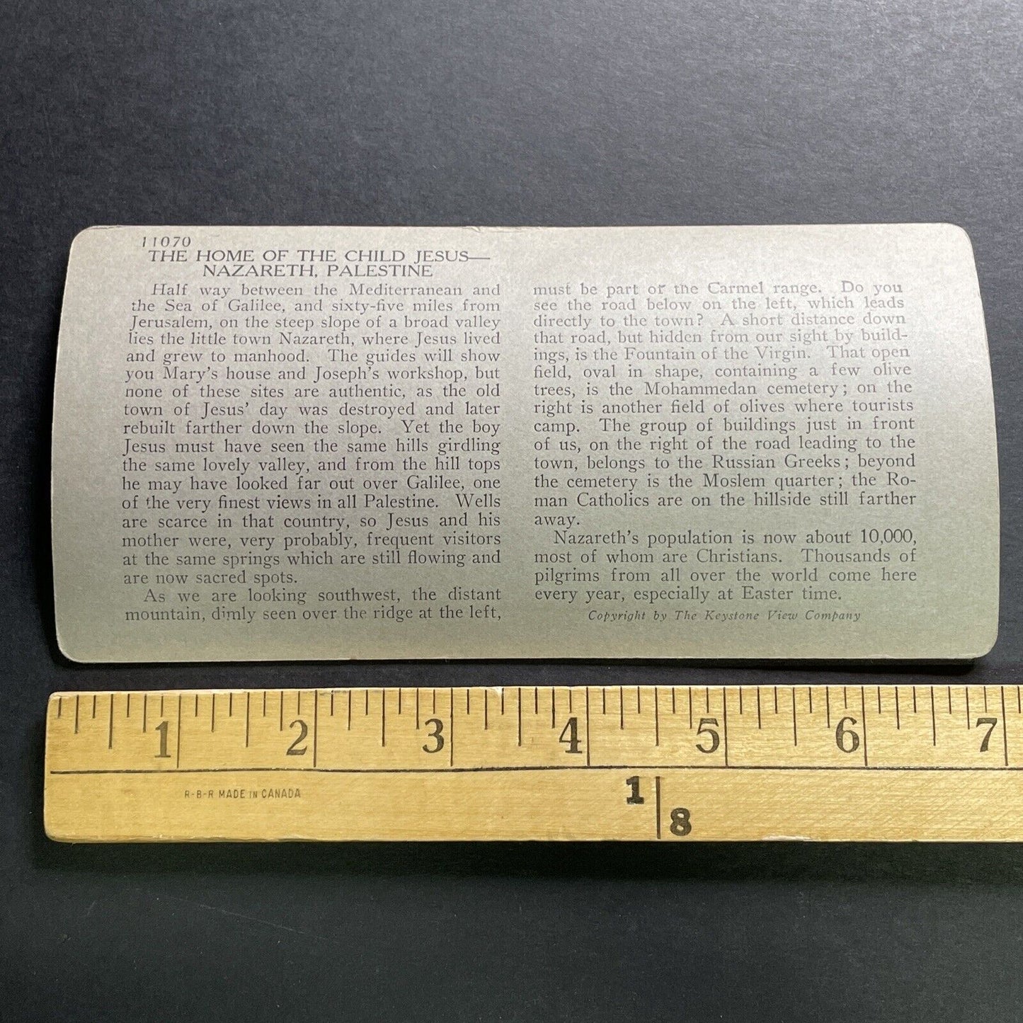 Antique 1918 Town Of Nazareth Palestine Israel Stereoview Photo Card P1261