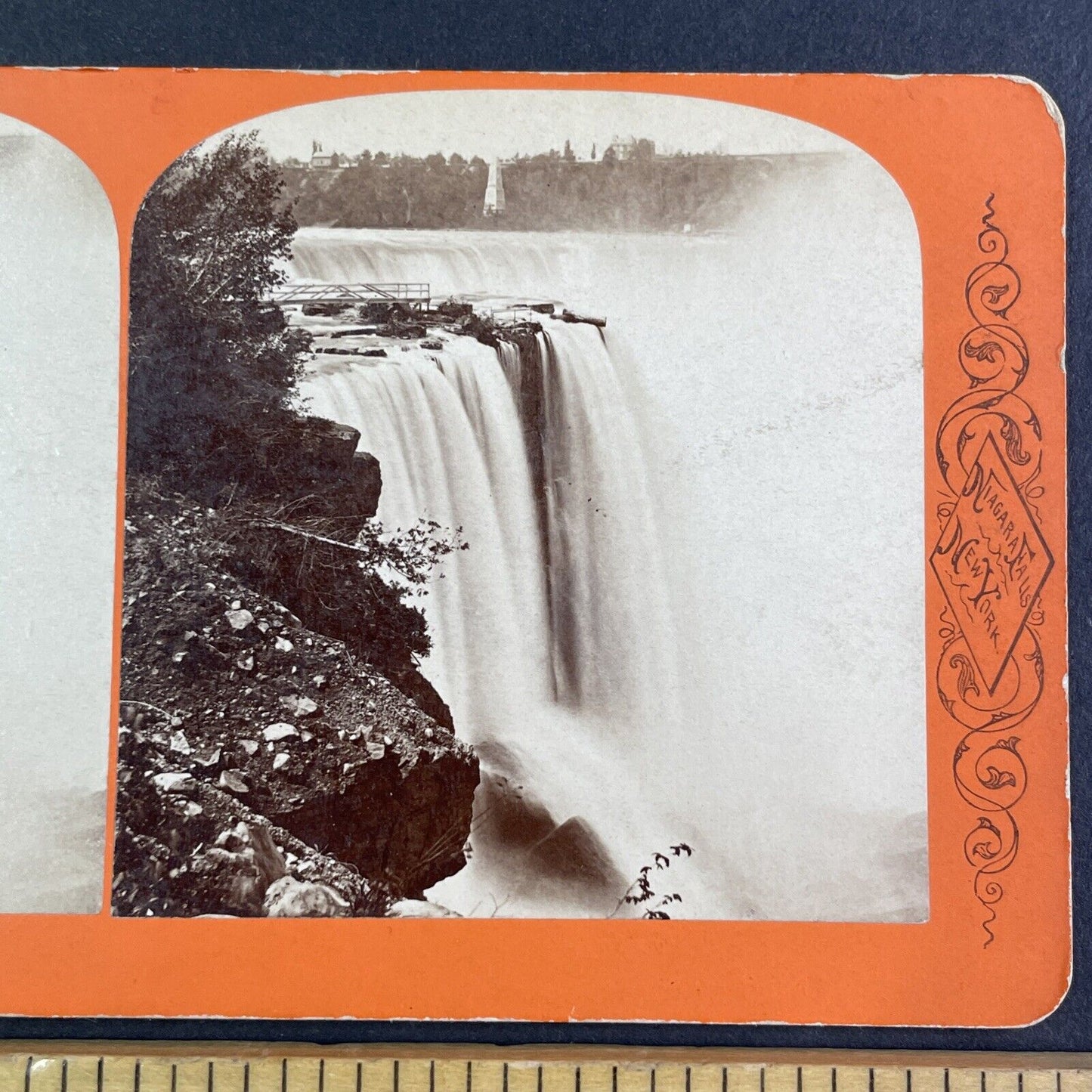 Lot of 2 Terrapin Tower Before and After the Explosion Stereoview c1870s Y2401