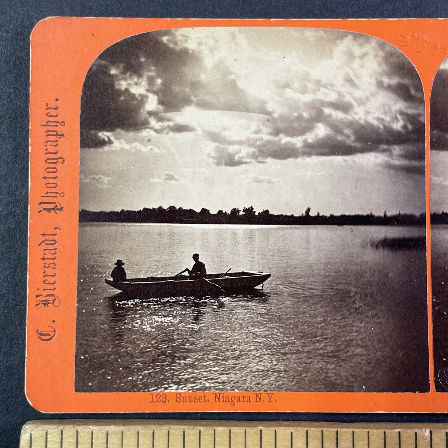 Navy Island Boating Chippawa Ontario Stereoview Charles Bierstadt c1870s Y1841