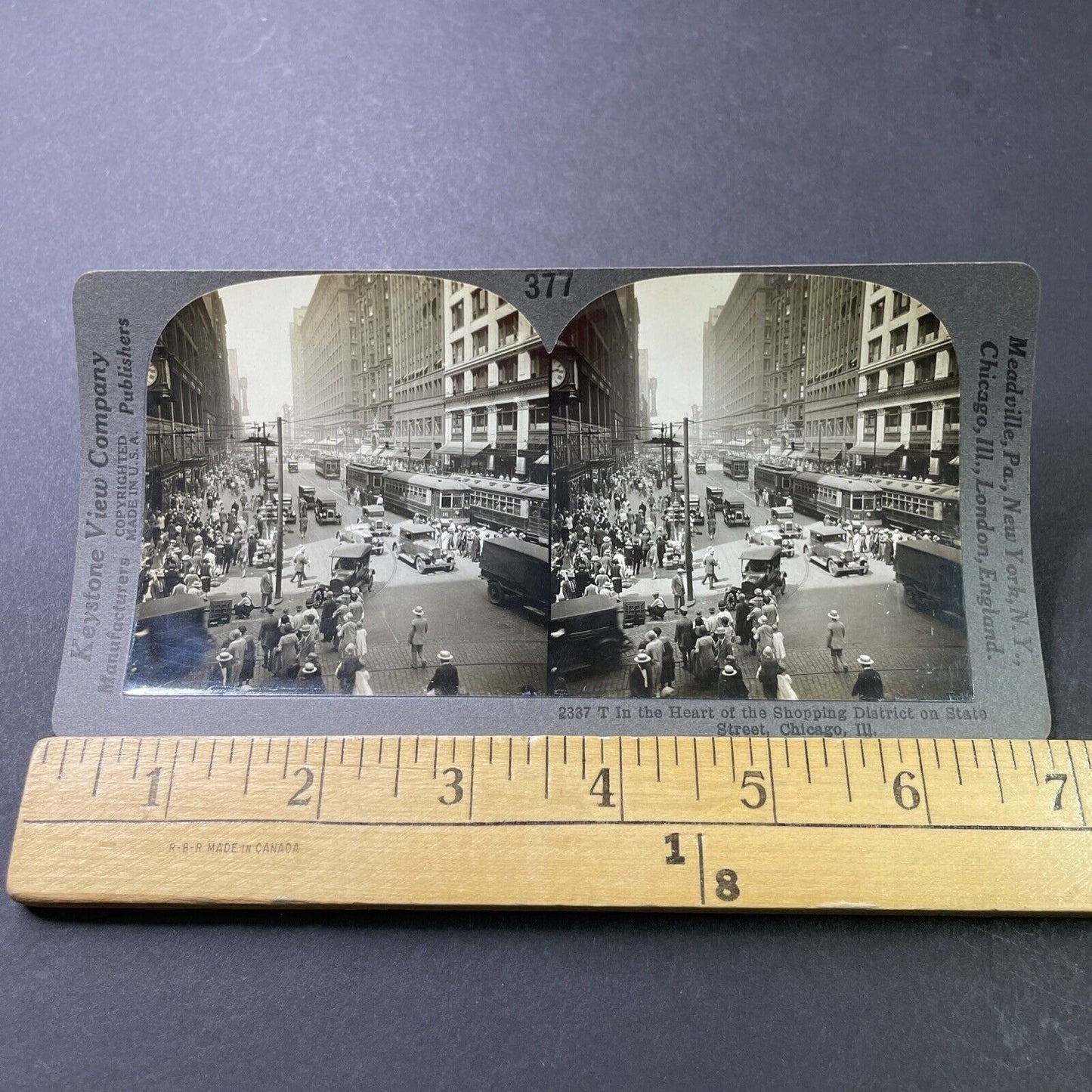 Antique 1920s State Street Chicago Illinois Stereoview Photo Card P3163