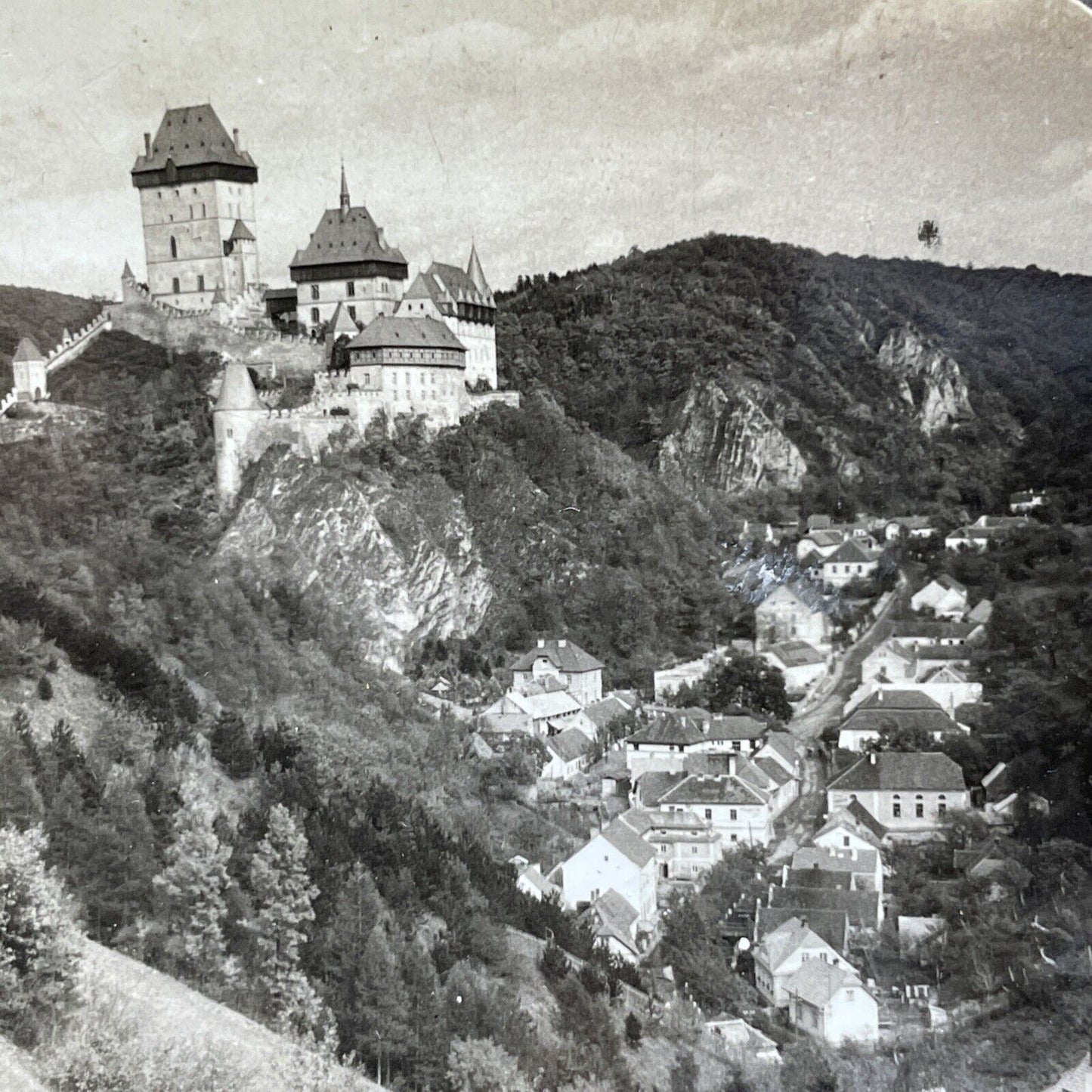 Antique 1919 Prague Czech Republic Czechoslovakia Stereoview Photo Card P2056