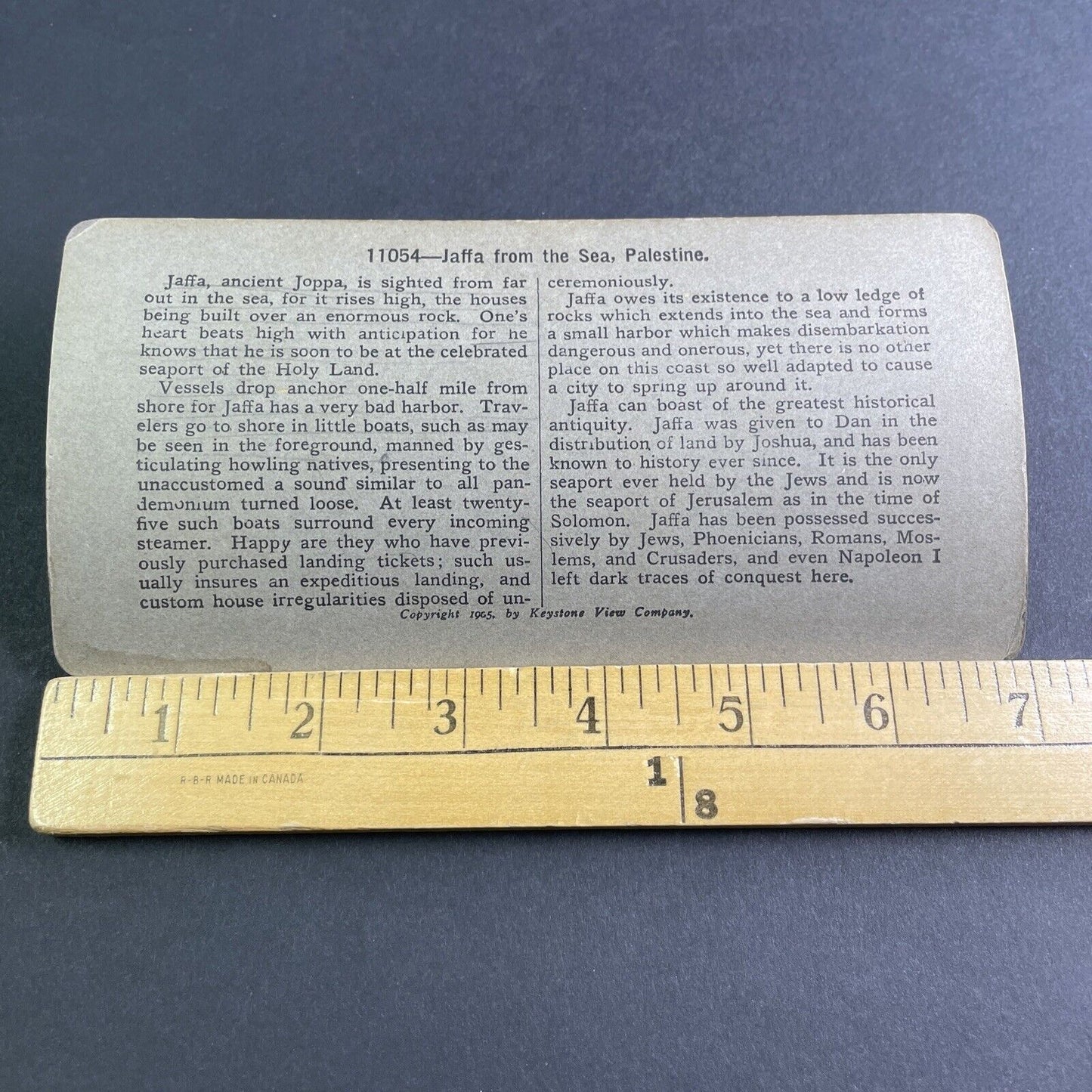 Antique 1905 Jaffa Fisherman Israel Palestine Stereoview Photo Card P2102