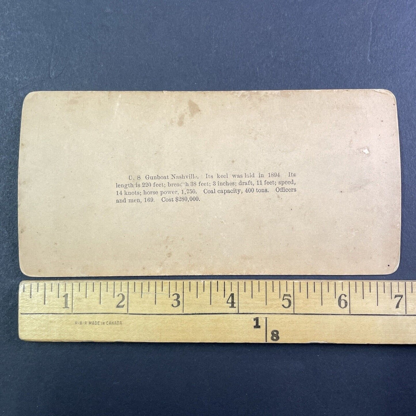 USS Nashville Navy Gunboat Naval Ship Stereoview Antique c1898 X3898