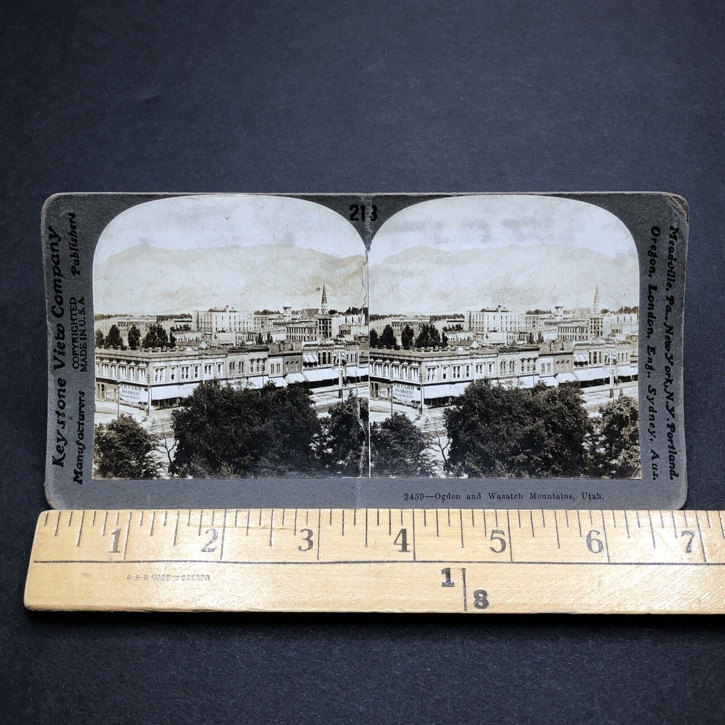 Antique 1909 City Of Ogden Utah Salt Lake City Stereoview Photo Card P2052