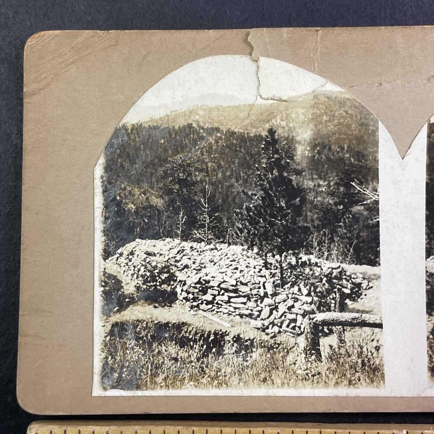 Copper Mountain Colorado Open Cut Mine Dump Stereoview Antique c1870s X3755