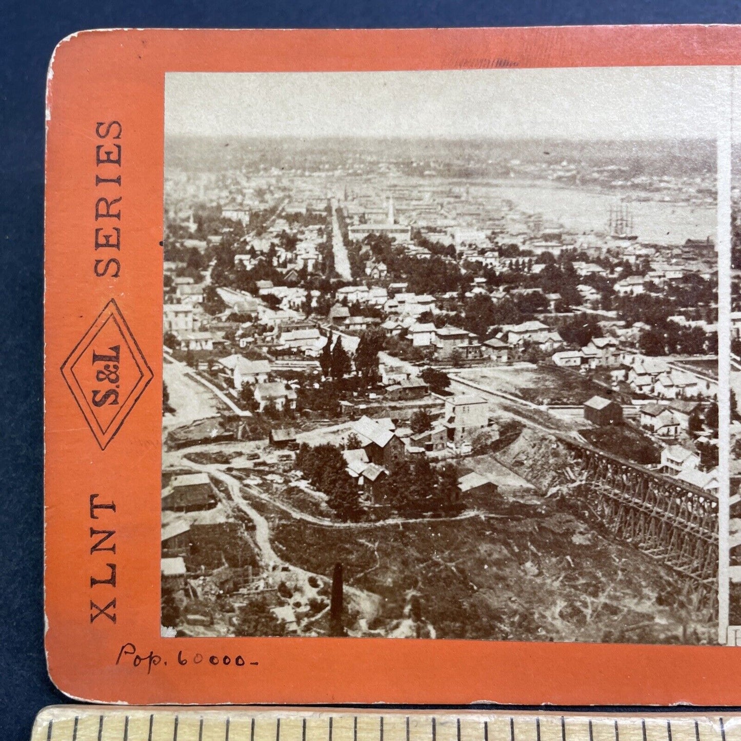 Antique 1870s Portland Oregon City View Stereoview Photo Card V535