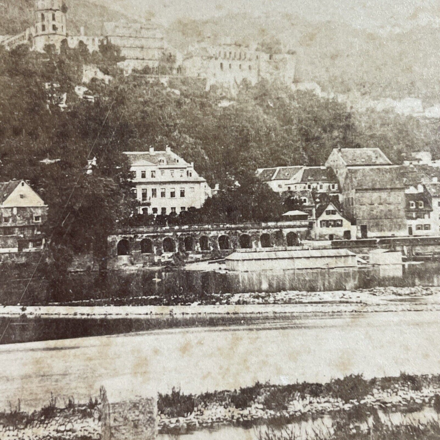 Antique 1870s City Of Heidelberg Germany Stereoview Photo Card P4134