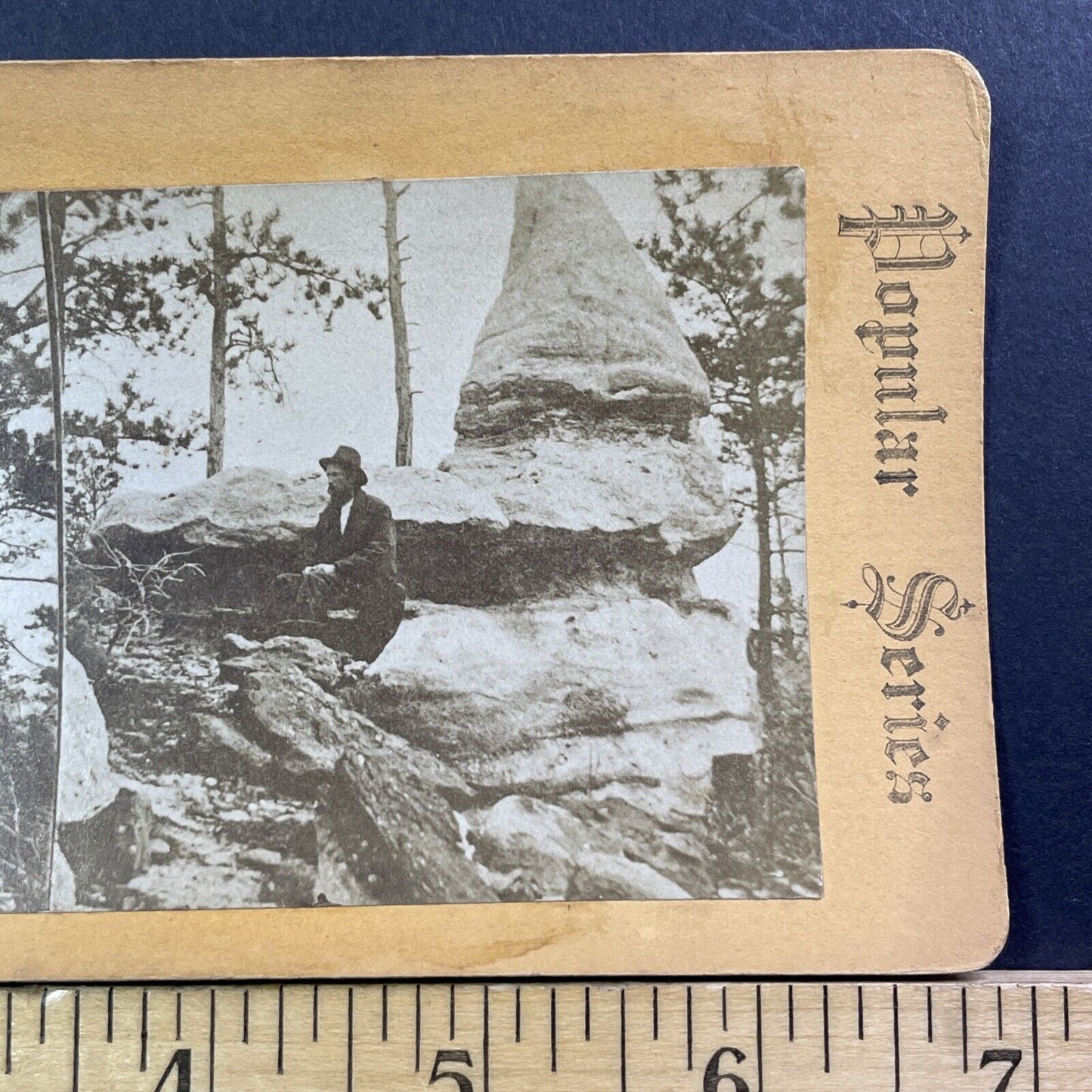Charles Weitfle Self-Portrait Monument Park Stereoview Antique c1870s X4225