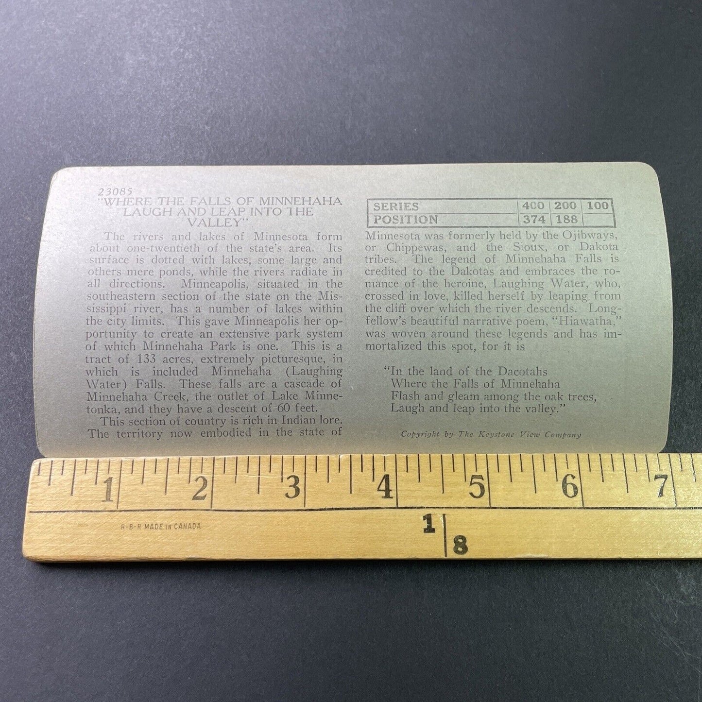 Antique 1910s Minnehaha Falls Minneapolis MN Stereoview Photo Card P3277