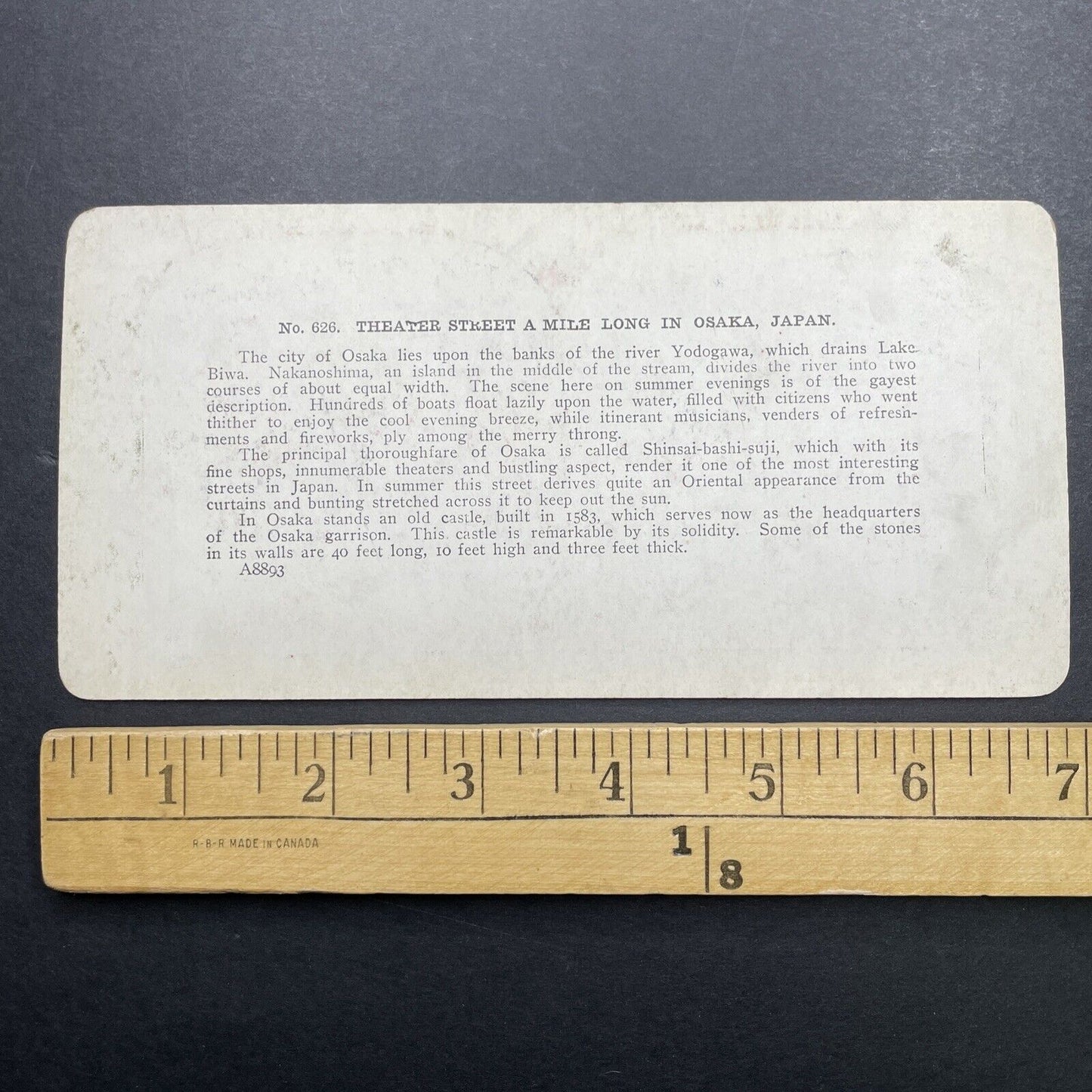 Antique 1905 Downtown Osaka Japan Theater Street Stereoview Photo Card P580-100