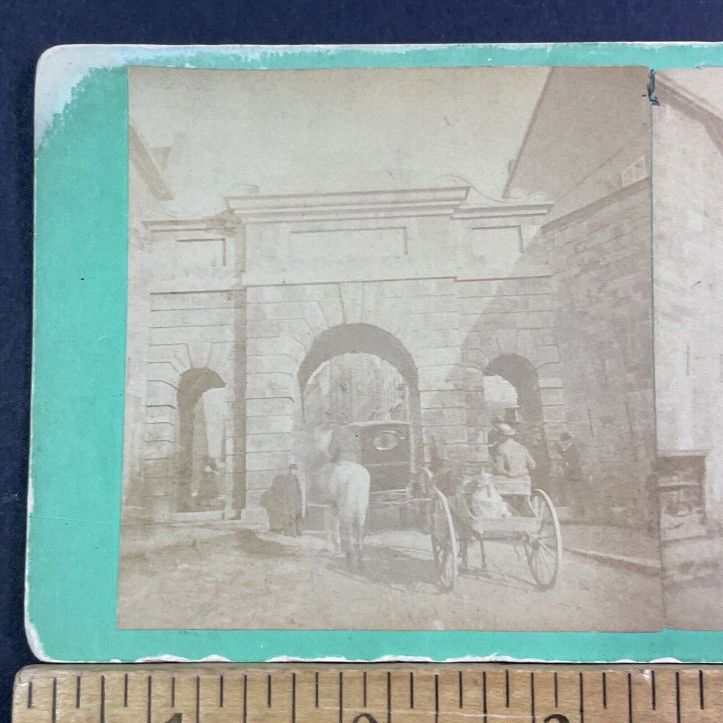 Porte Du Palais Old Quebec City Gate Entrance Stereoview Antique c1869 X1818
