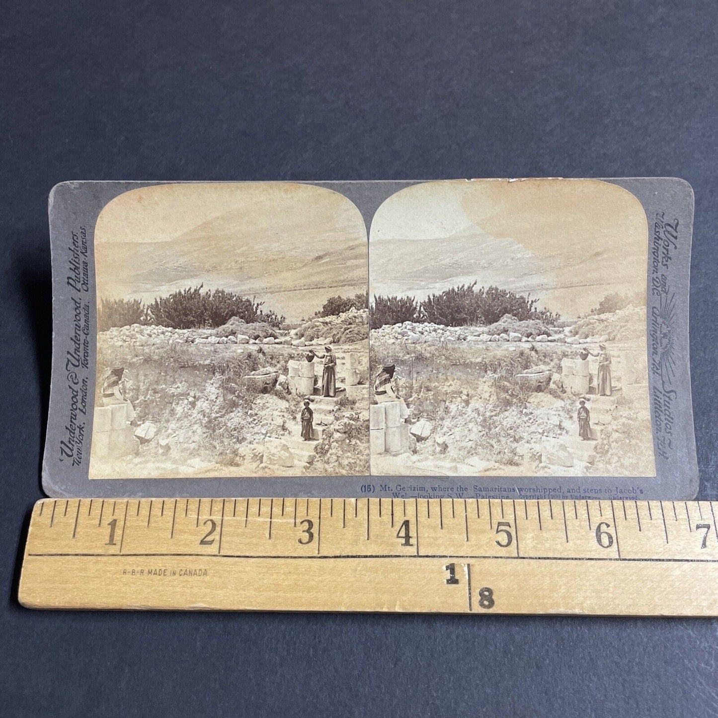 Antique 1900 Desert Nomad Woman Searches For Water Stereoview Photo Card P4204