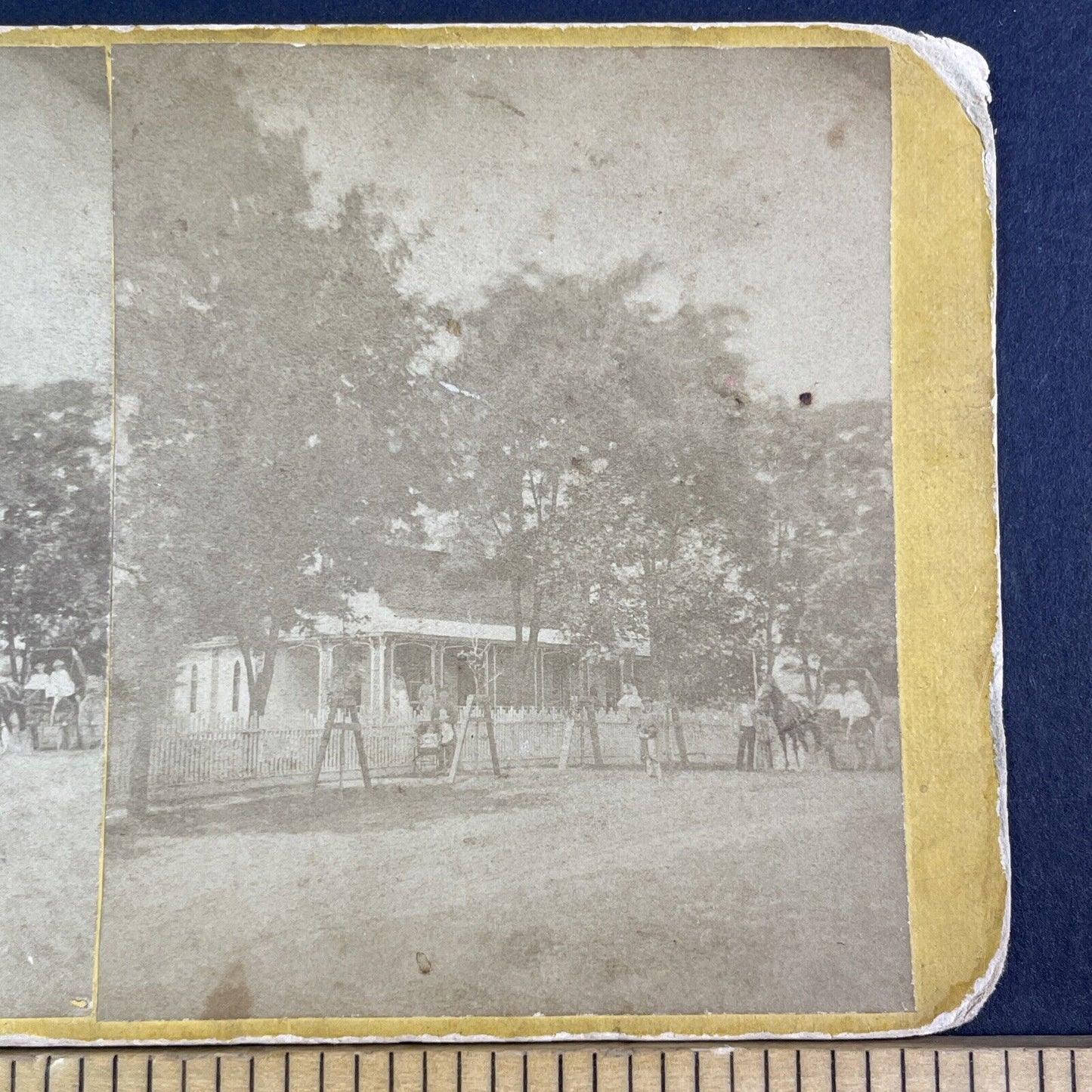 Large Victorian Home Berlin Wisconsin Stereoview M.S. Holly Antique c1870 X3161