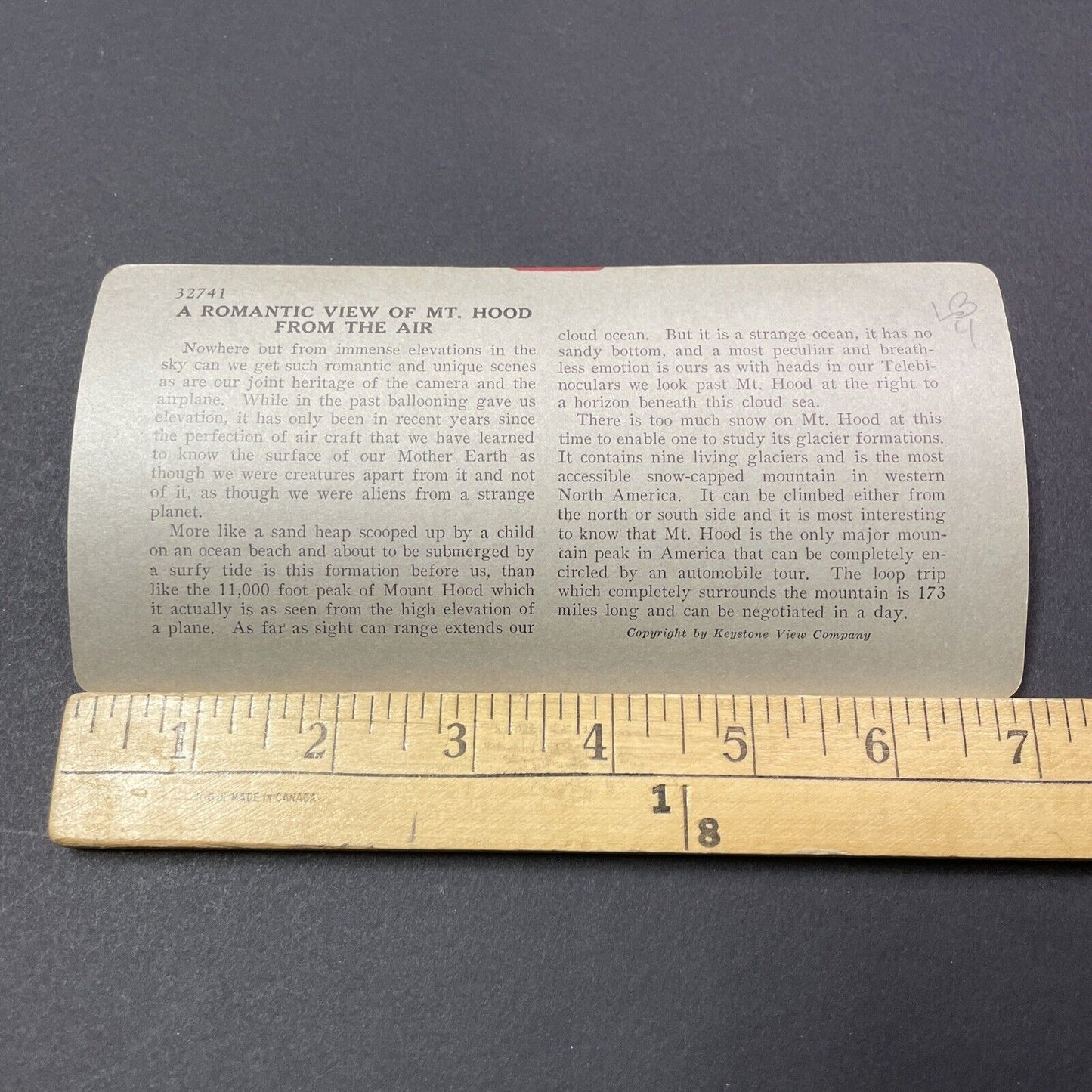 Antique 1920s The Peak Of Mount Hood Oregon Stereoview Photo Card V1873