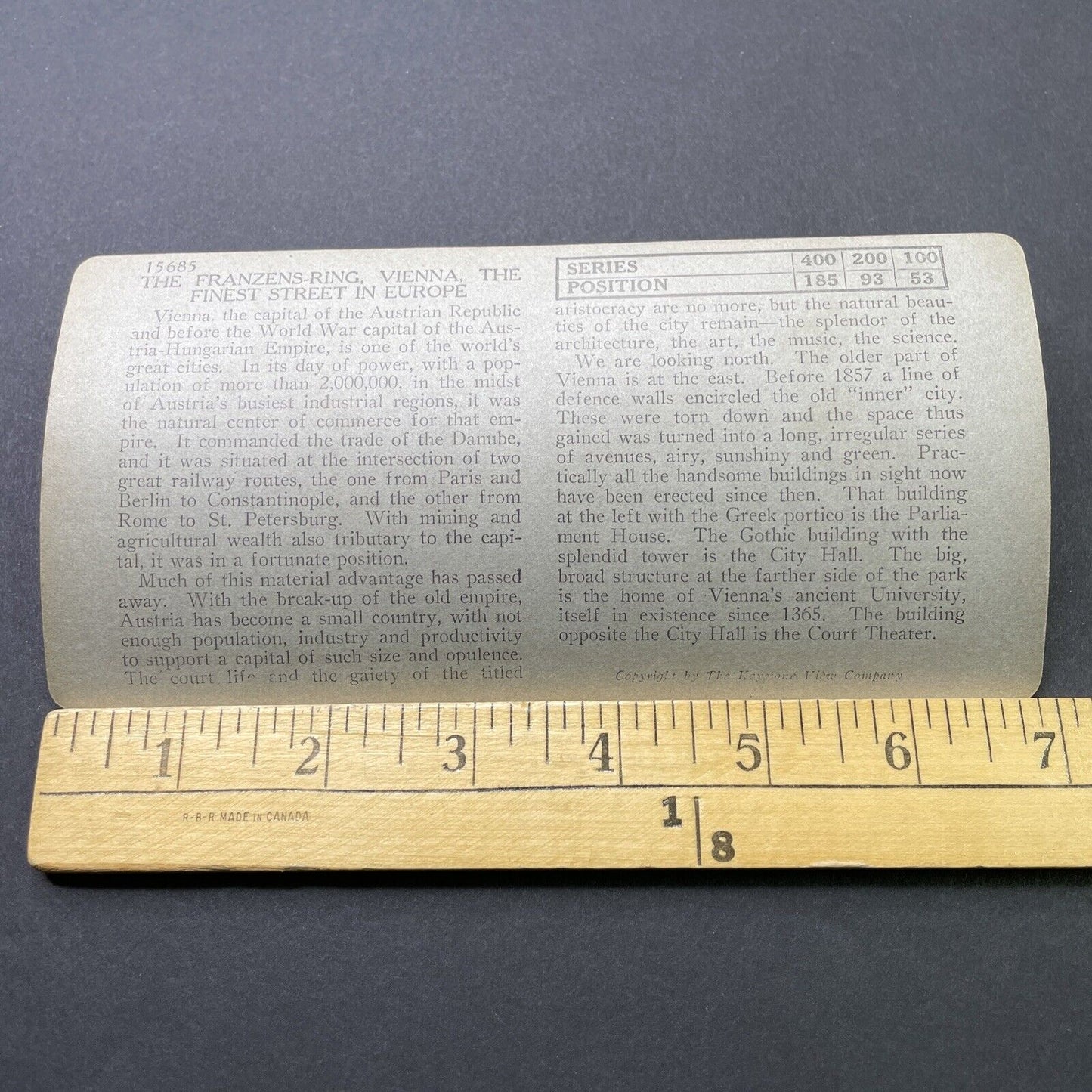 Antique 1910s City Center Vienna Austria Stereoview Photo Card P2734