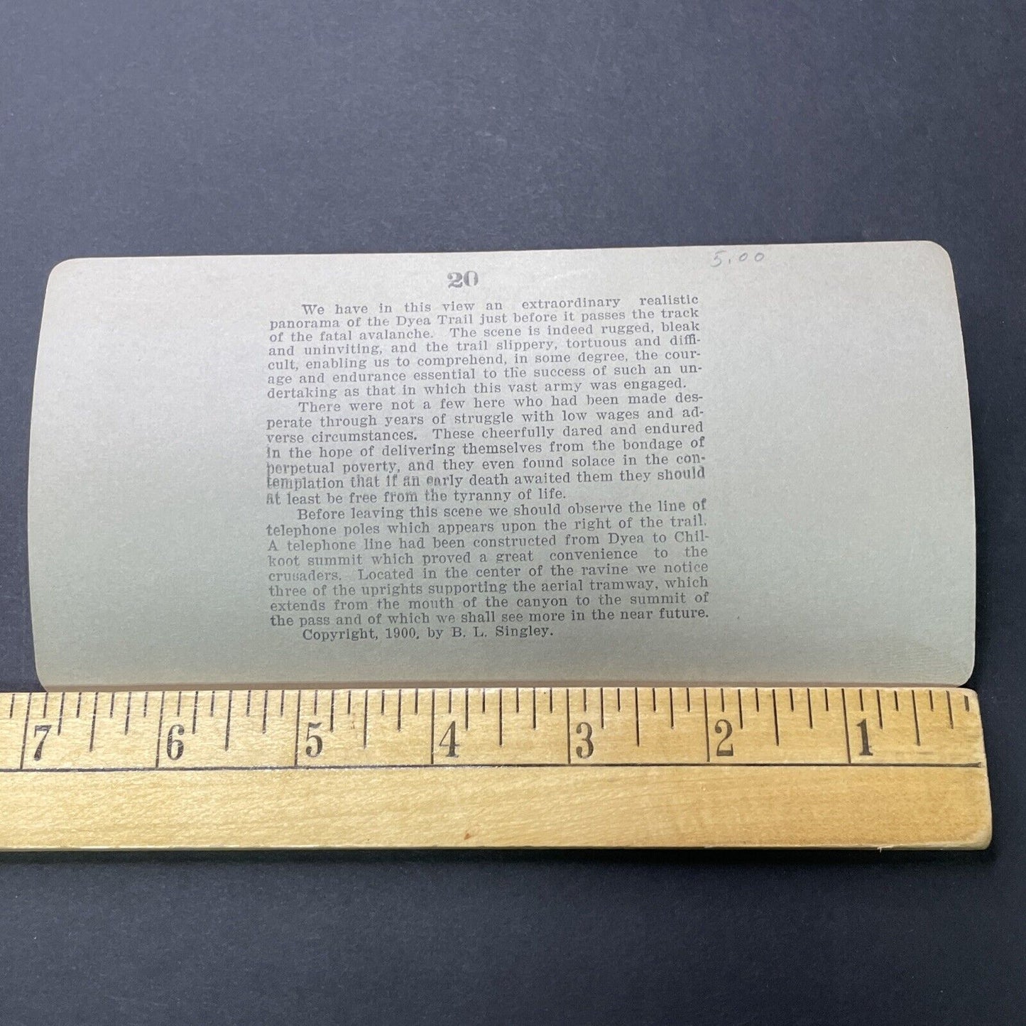 Antique 1900 Gold Mining Prospectors Skagway Alaska Stereoview Photo Card P2335