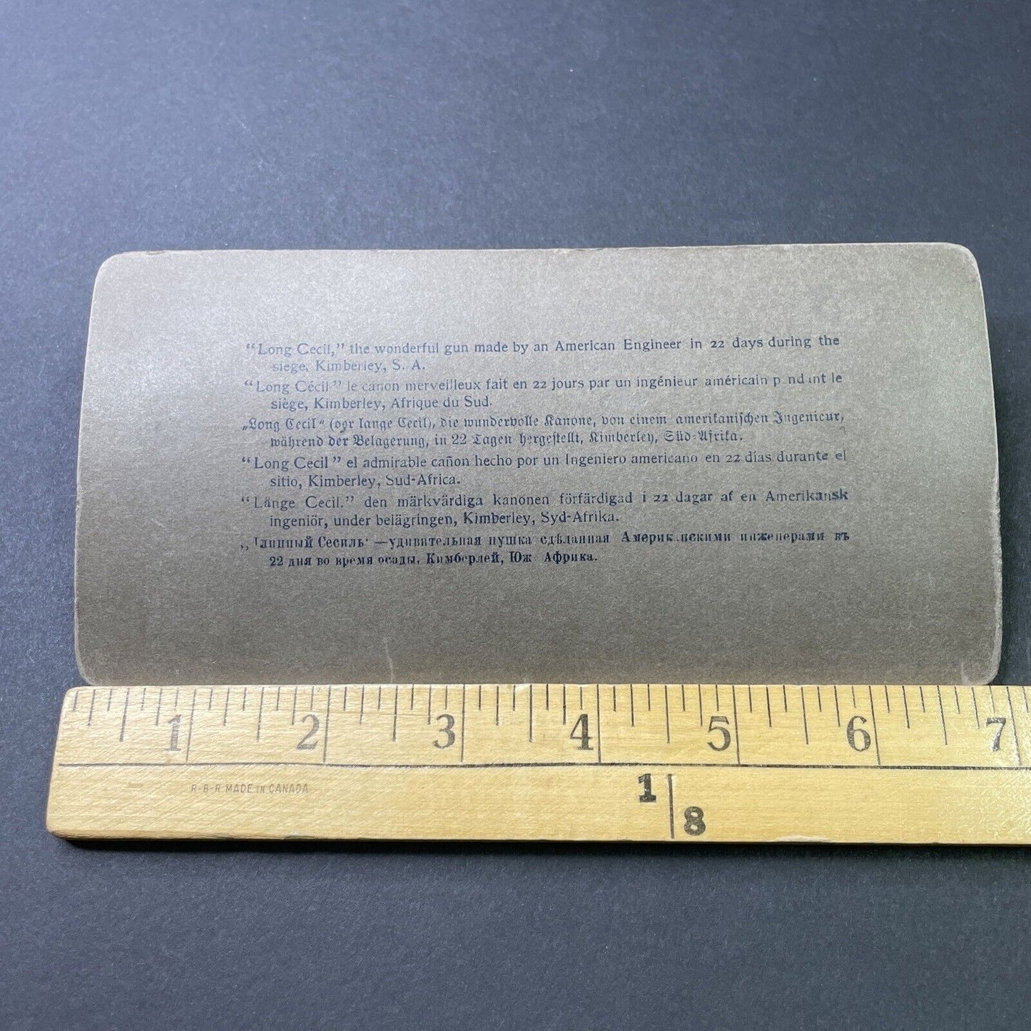 Antique 1901 Boer War Artillery Canon South Africa Stereoview Photo Card P3089