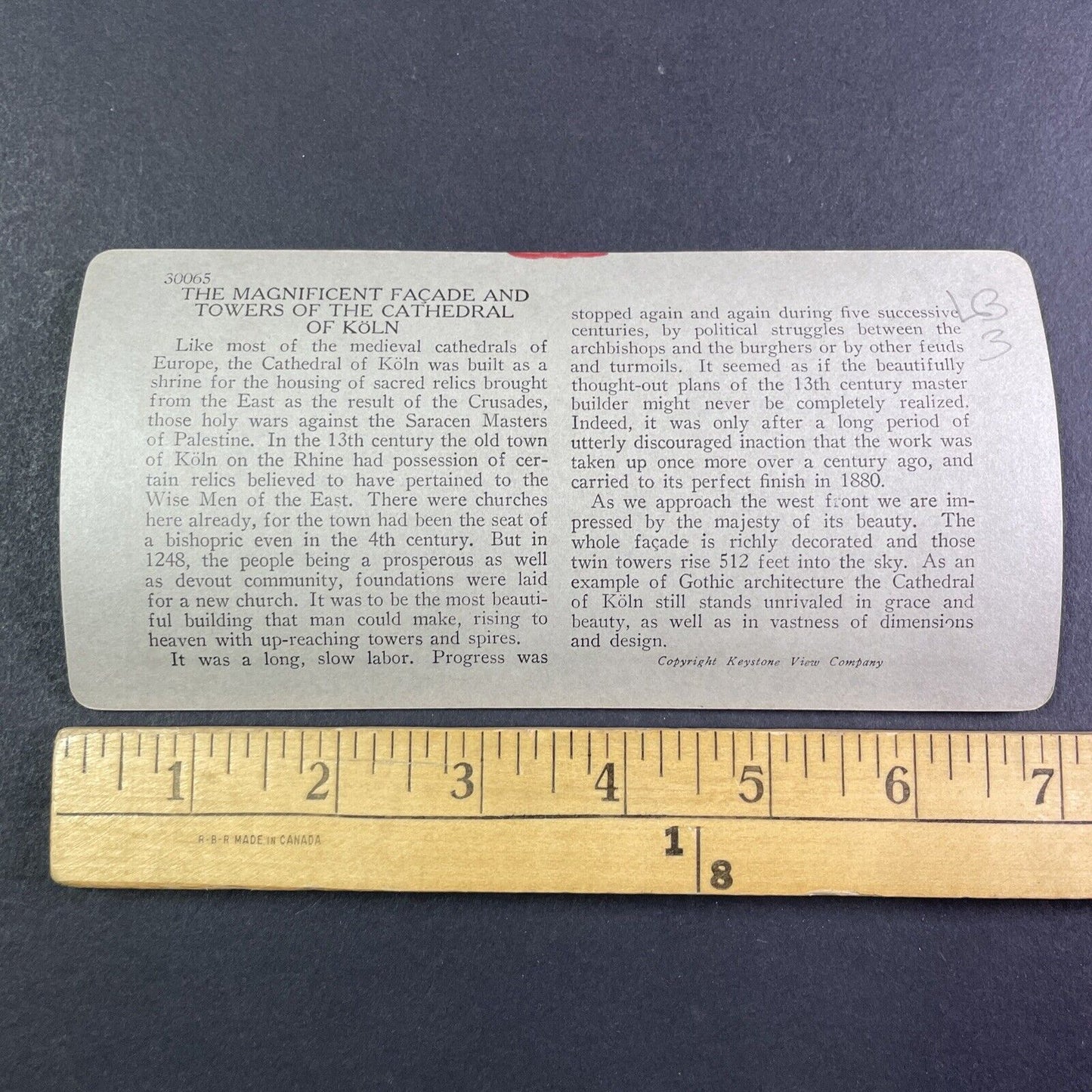 Cologne Church Cathedral Germany Stereoview Antique c1920s Y2190