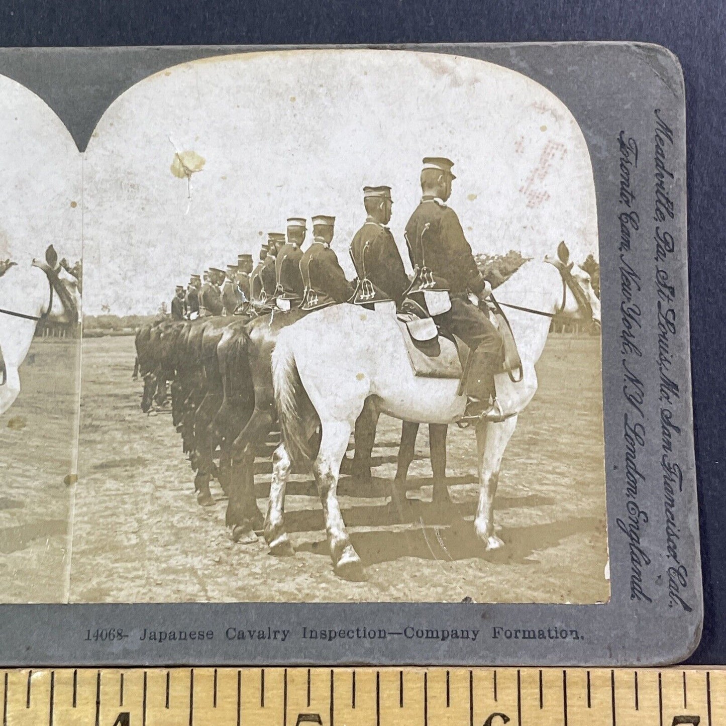 Japanese Military Cavalry In Dalian China Stereoview Antique c1904 X2491