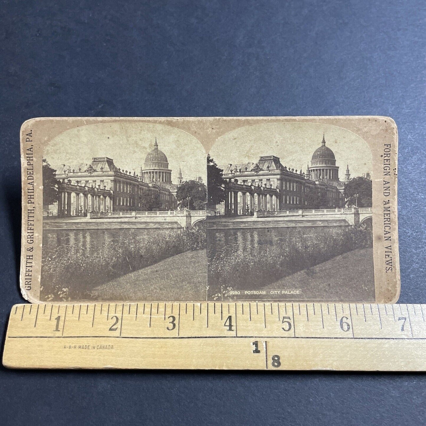 Antique 1880s Potsdam City Palace Germany Stereoview Photo Card P5122