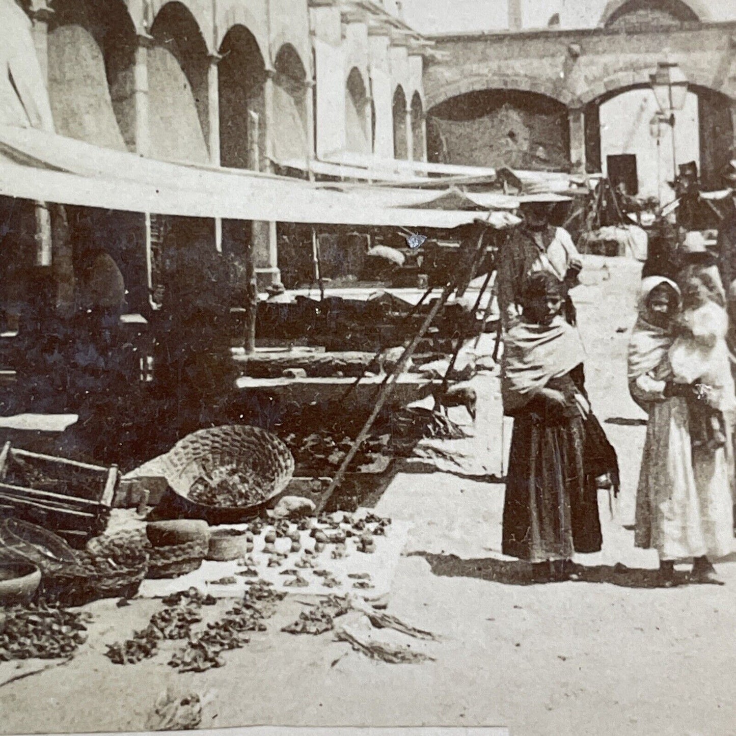 Grain Market Chihuahua Mexico Stereoview City View Antique c1880 X1545