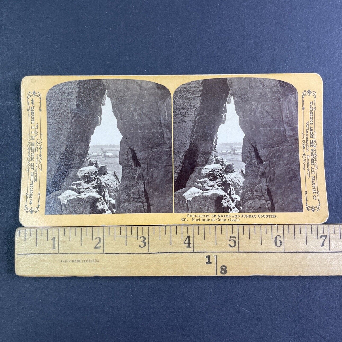 Coon Castle Farm Stereoview Wisconsin Dells Juneau County Antique c1880 X3136
