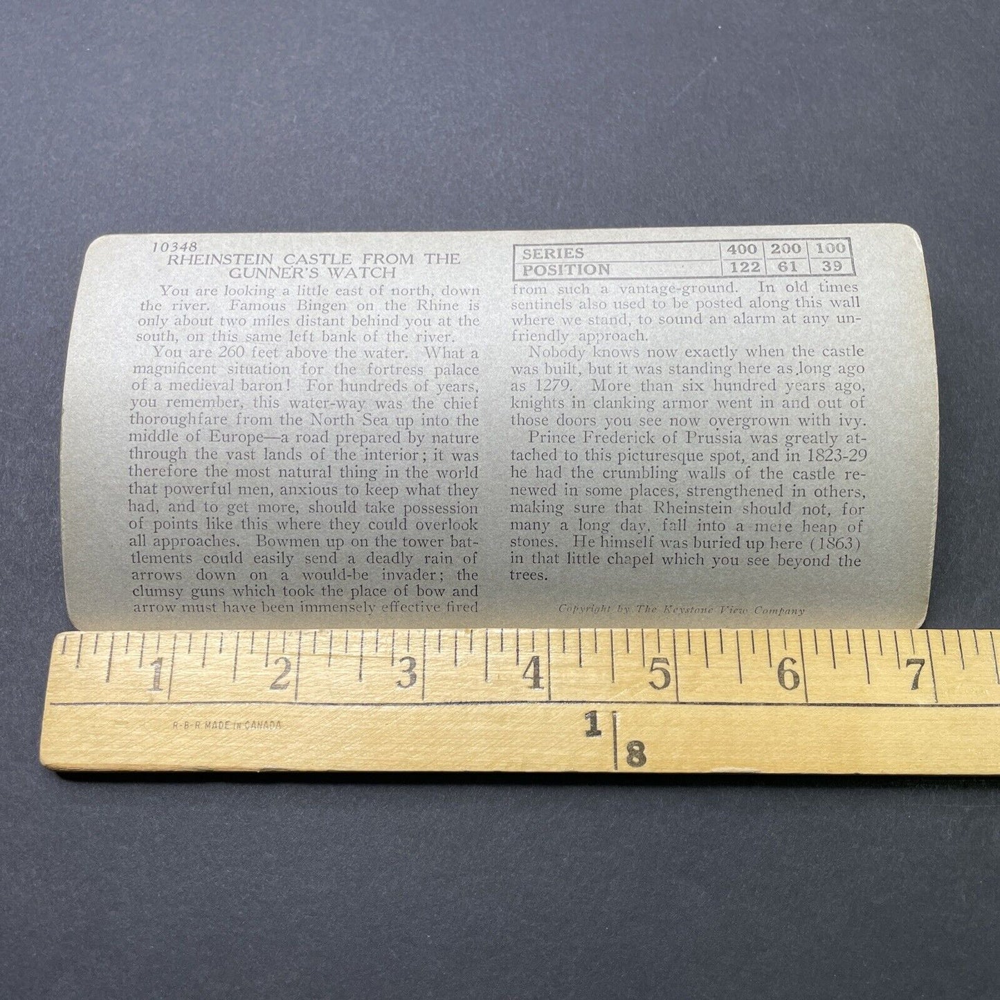 Antique 1910s Man Smoking A Pipe Rhein River Germany Stereoview Photo Card P2793